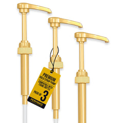 Gold color syrup pump 3-pack for 750ml Torani Davinci Skinny bottles