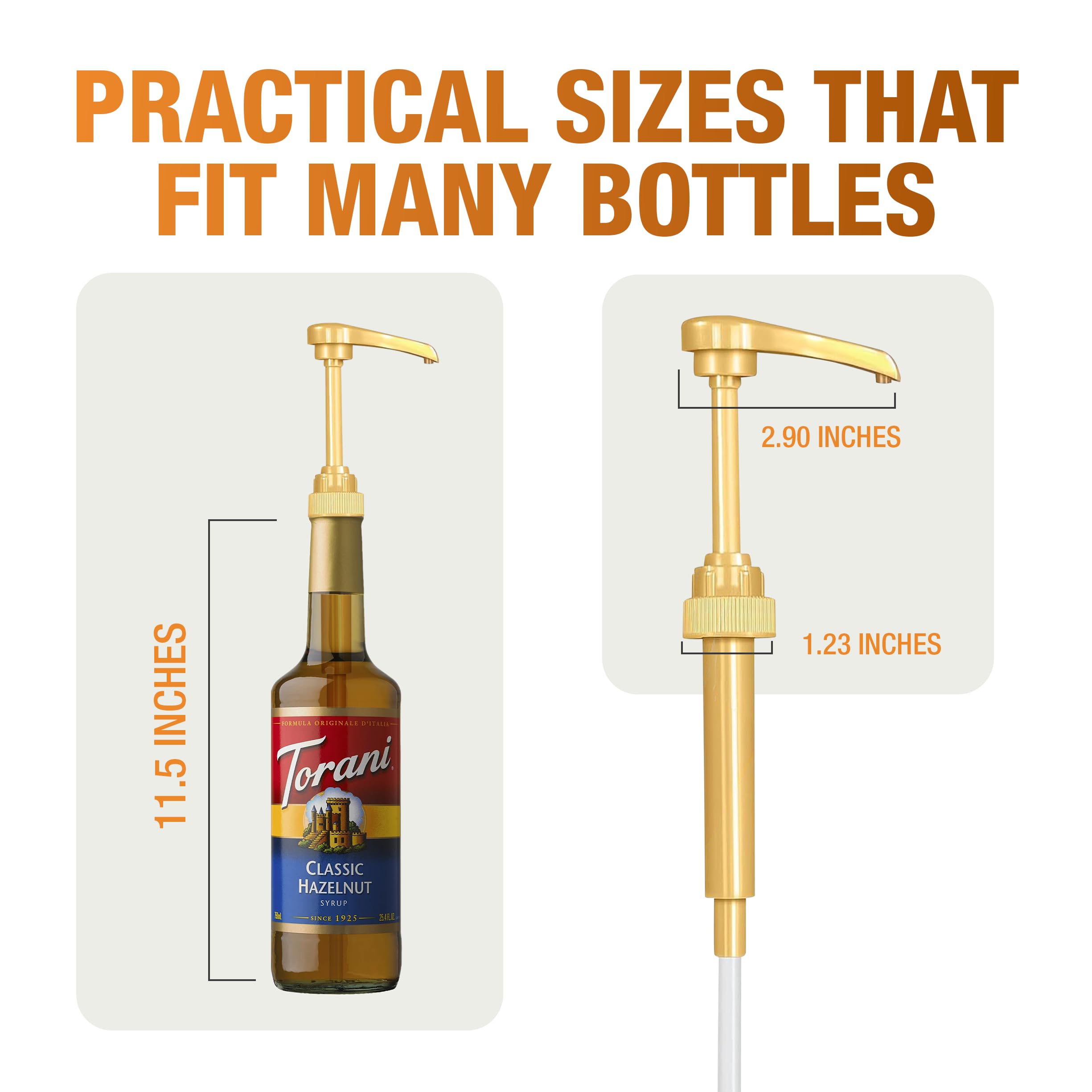 four reusable pumps included for syrups and sauces