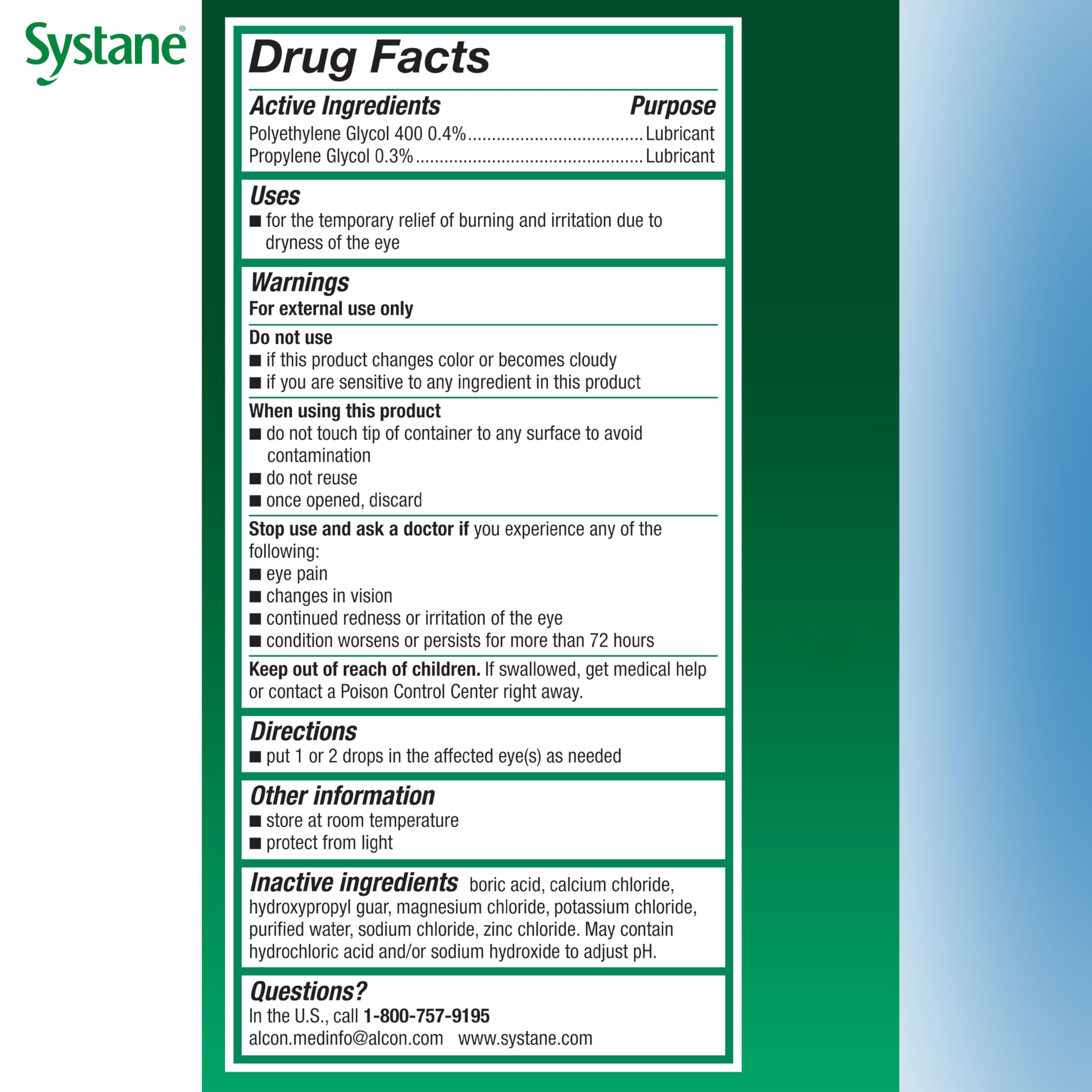 SYSTANE eye drops not for contact lenses