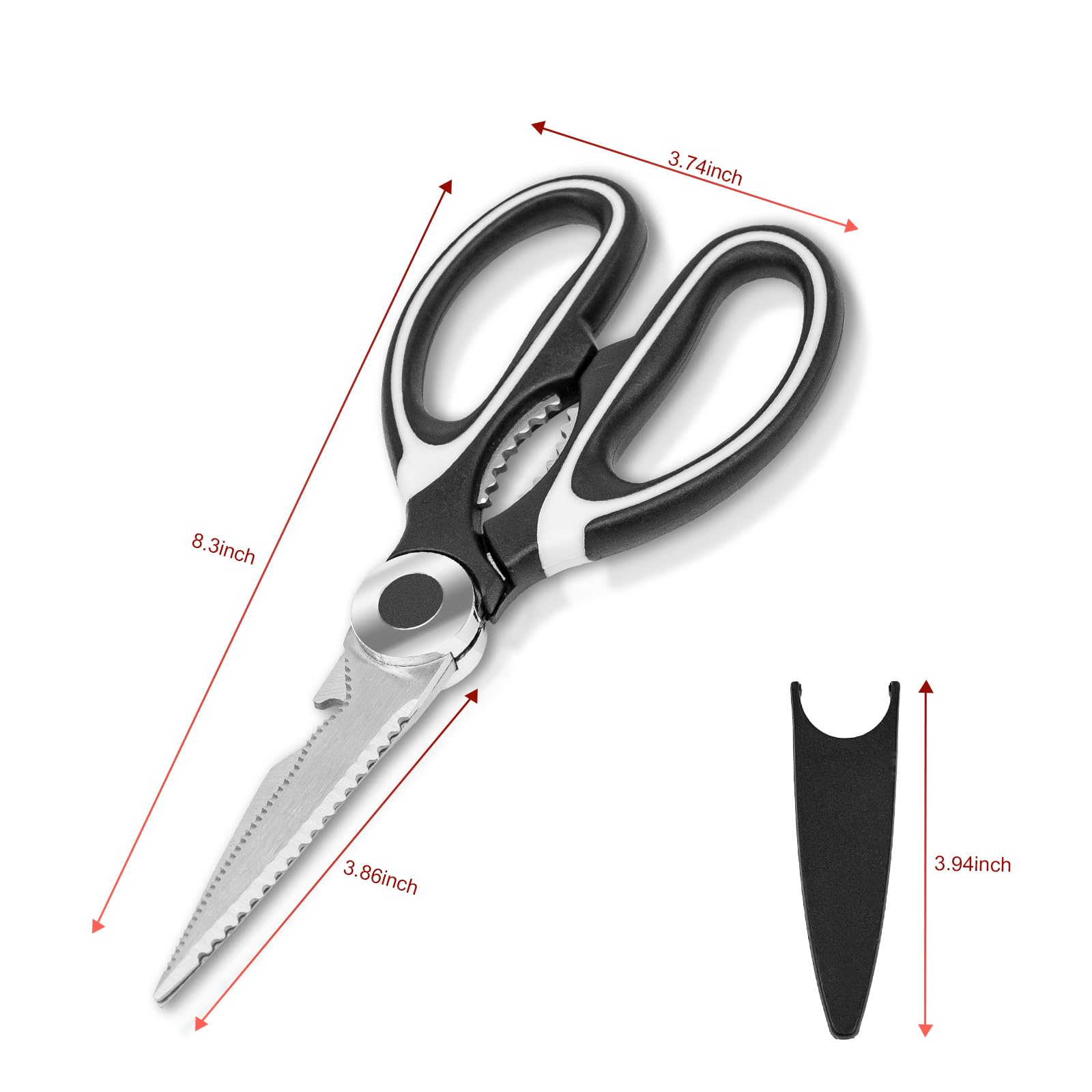 Ergonomic non-slip handles on SZHLUX kitchen shears
