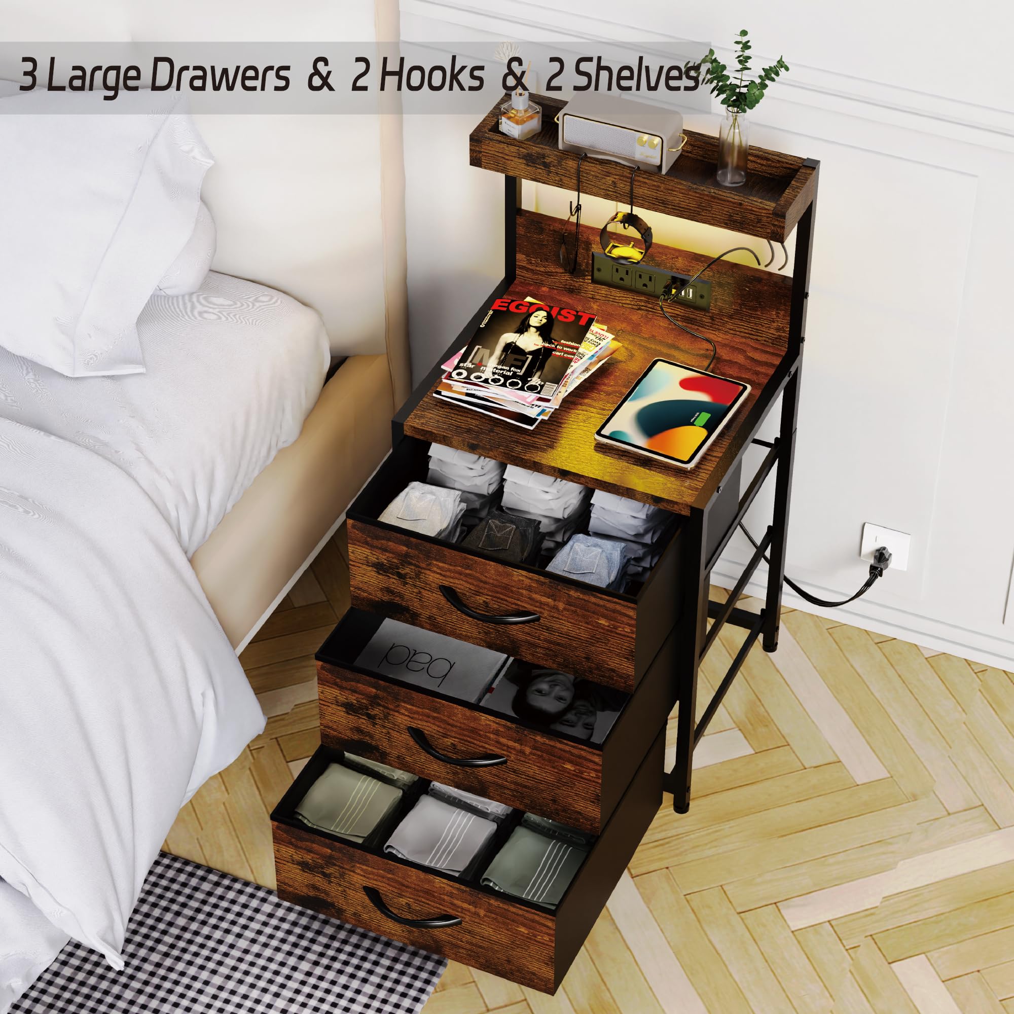 szlhanjz nightstands drawer capacity up to 40 lbs