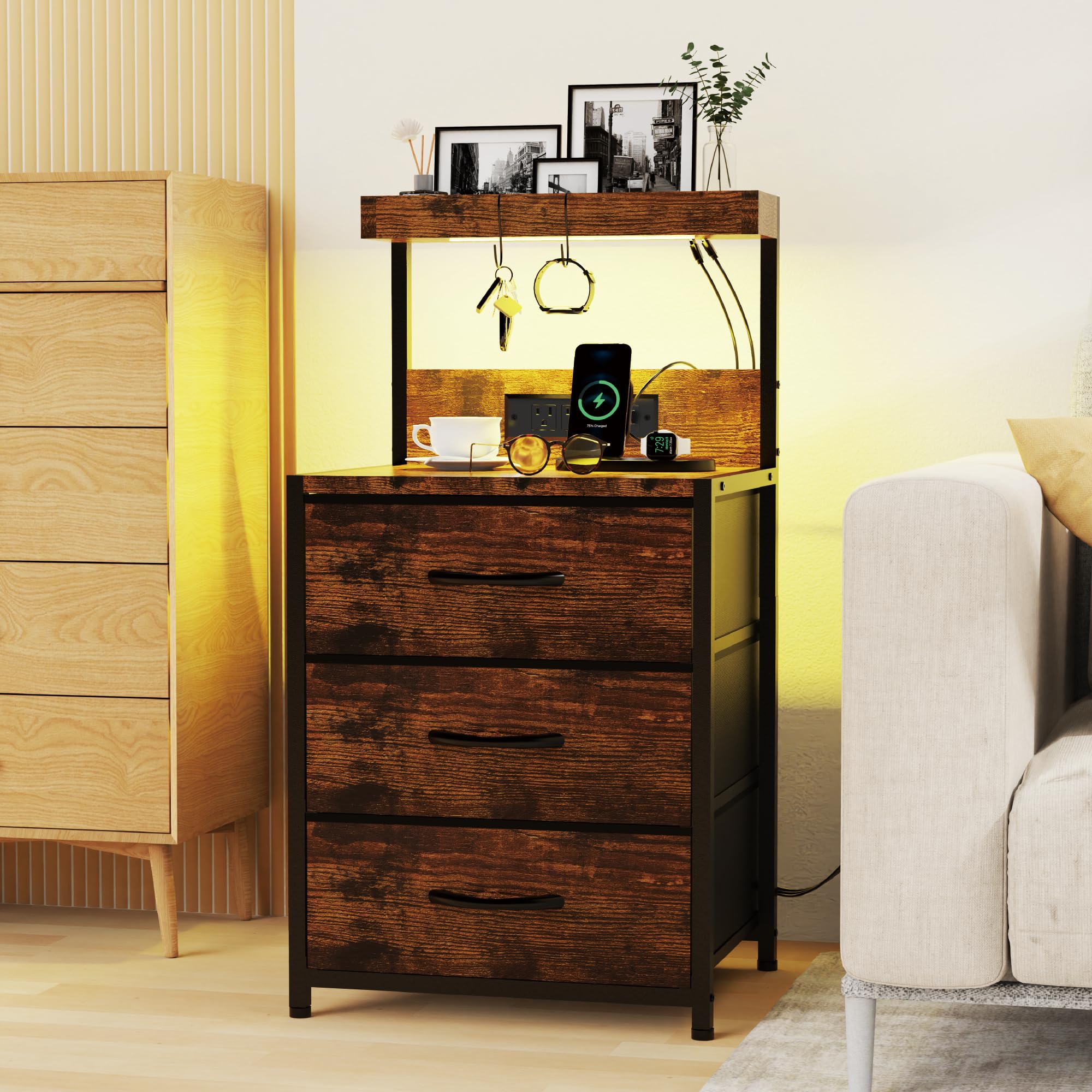szlhanjz nightstands 6.4-foot extension cord included