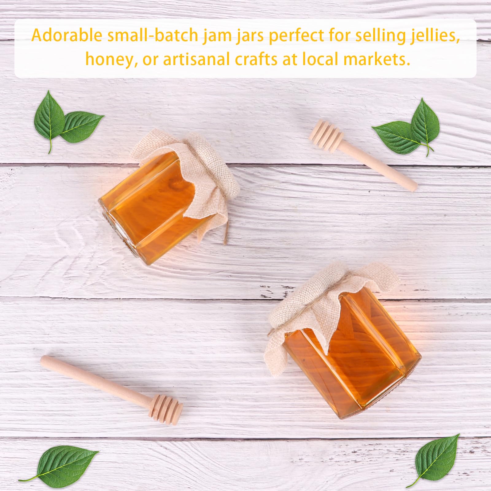 Transparent glass honey jars suitable for kitchen storage and gifts