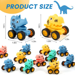Dinosaur pull back cars in mixed colors for kids