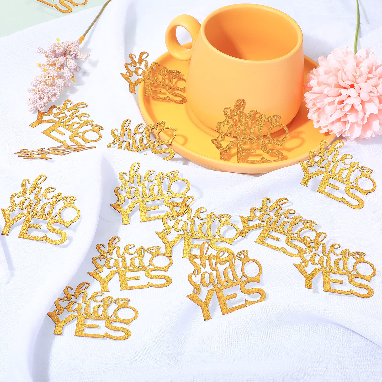 Bridal shower and wedding table scatter confetti usage