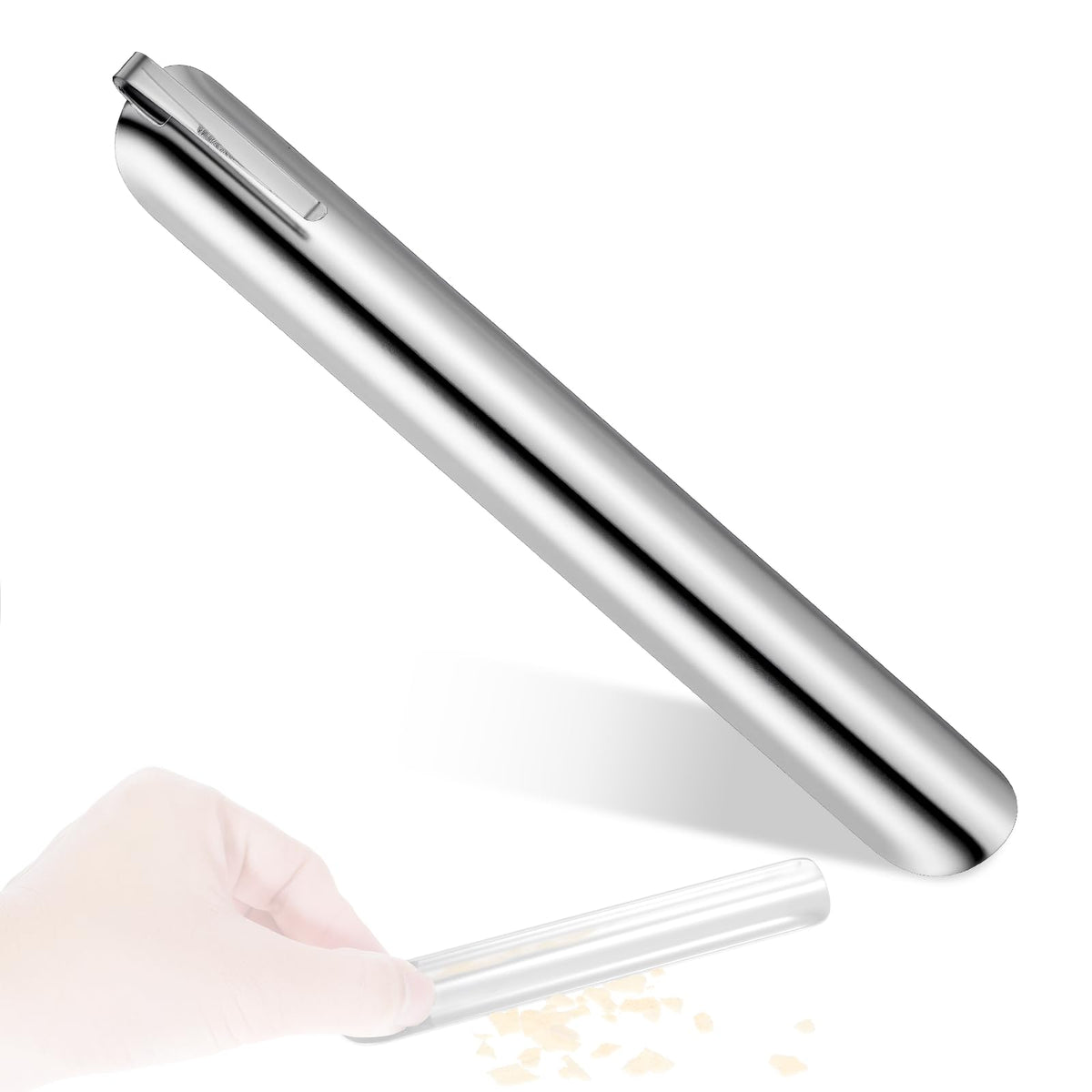 Table crumb sweeper silver with pocket clip
