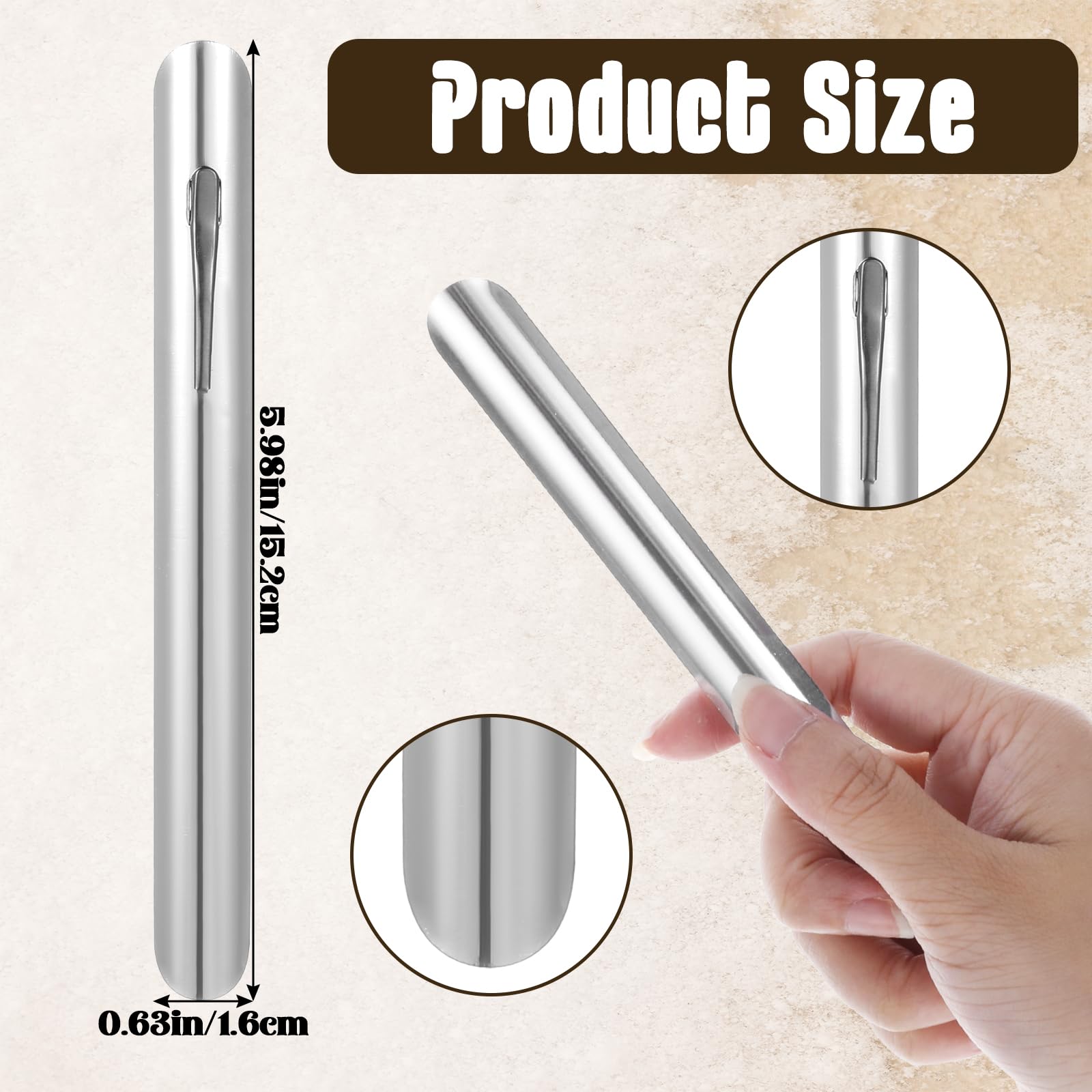 Table crumb sweepers attached to pocket clip for servers