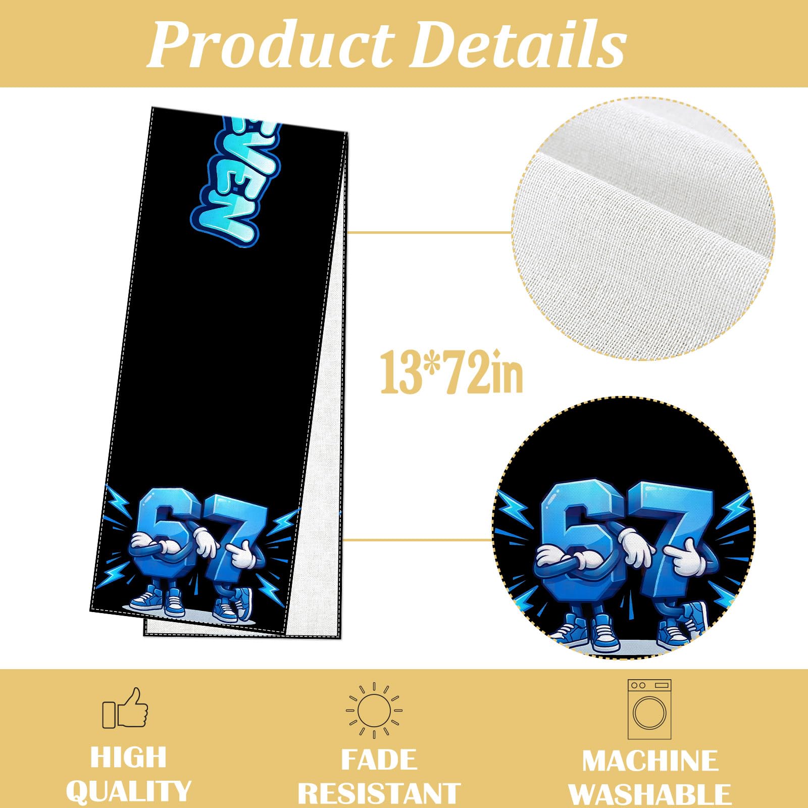 polyester linen-like table runner 4-6 guests