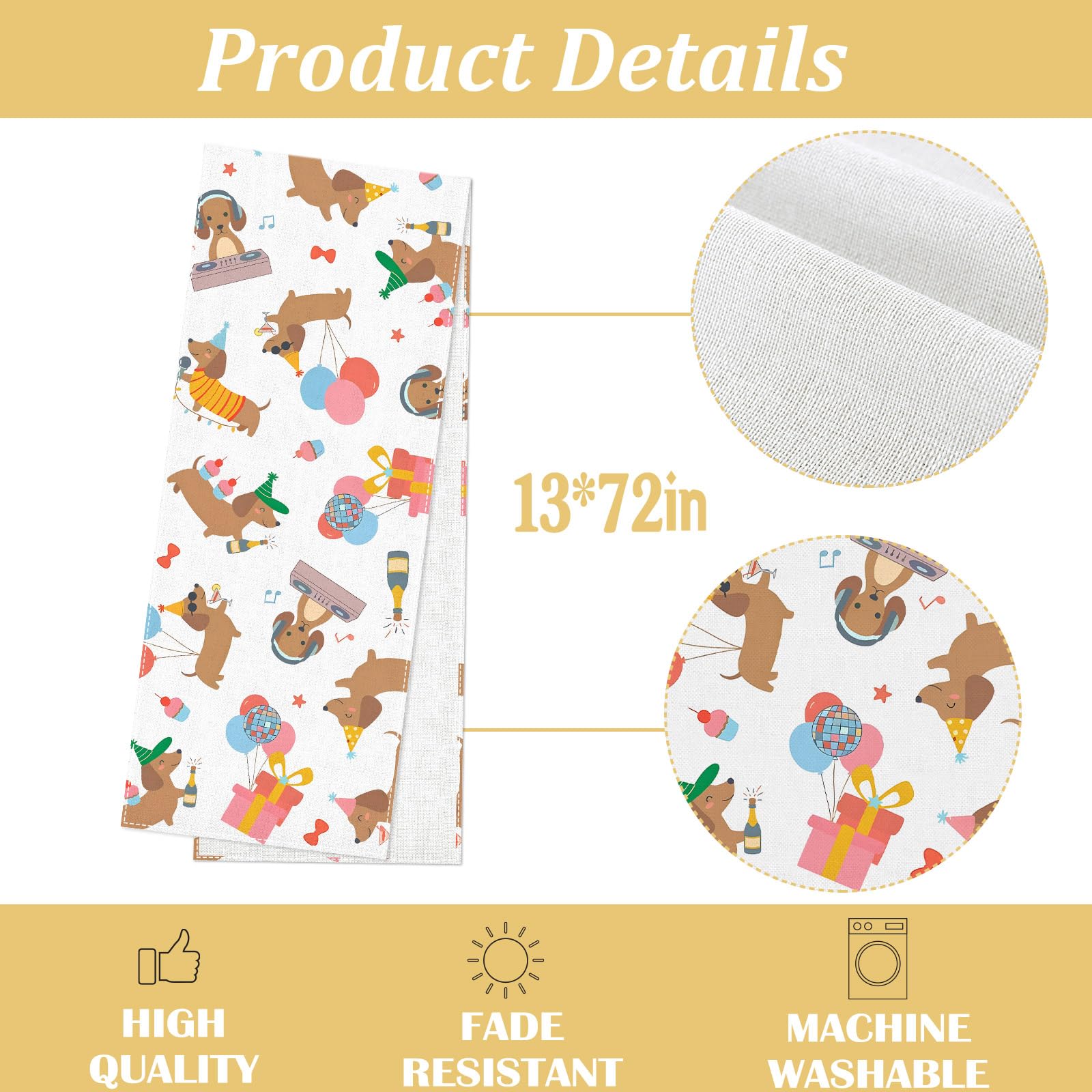 Polyester linen-like table runner 13x72 inches