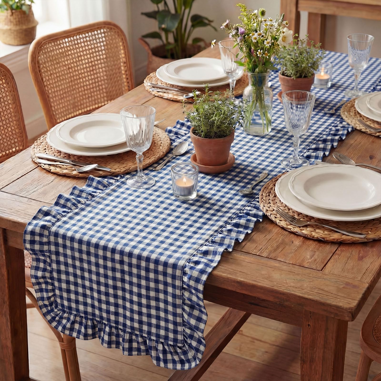 1 piece cotton table runner by HunnmingRe