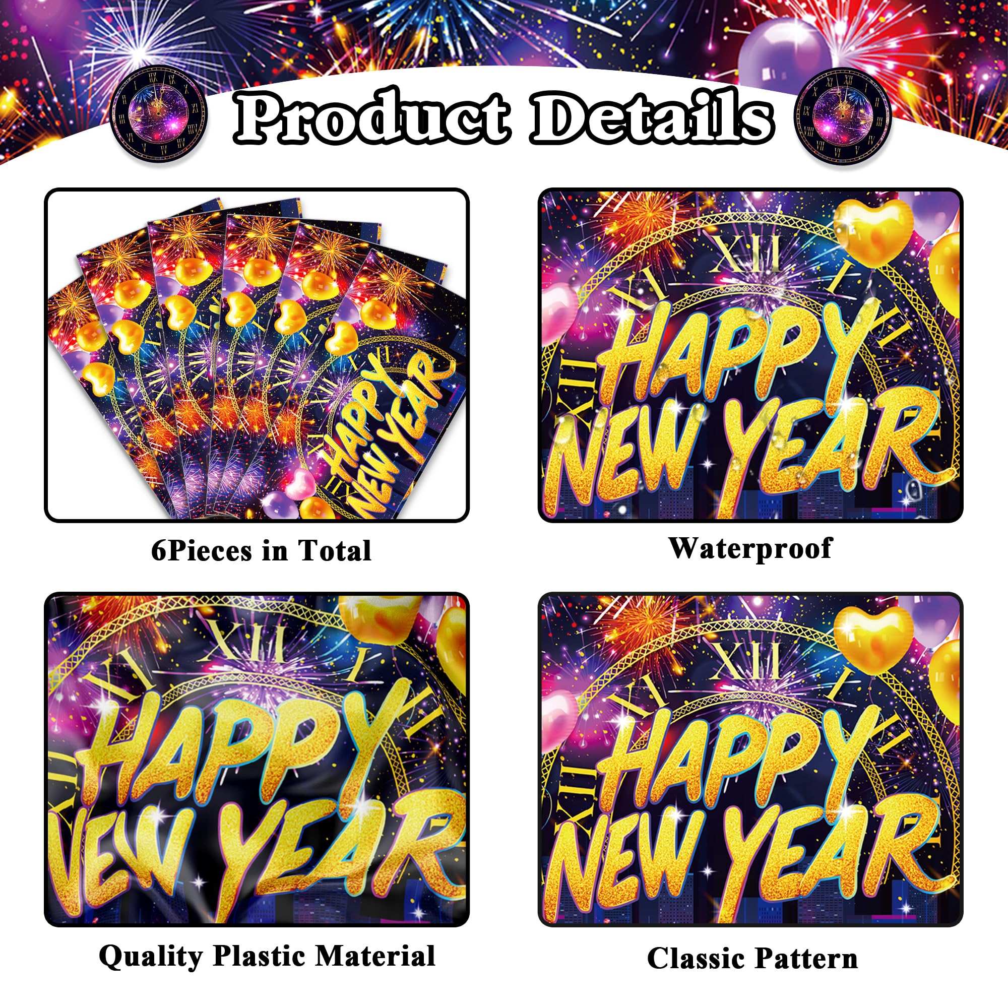 Plastic disposable table runner 14x108 for New Year Eve
