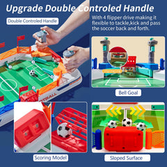 Tabletop soccer game for family play and screen-free entertainment