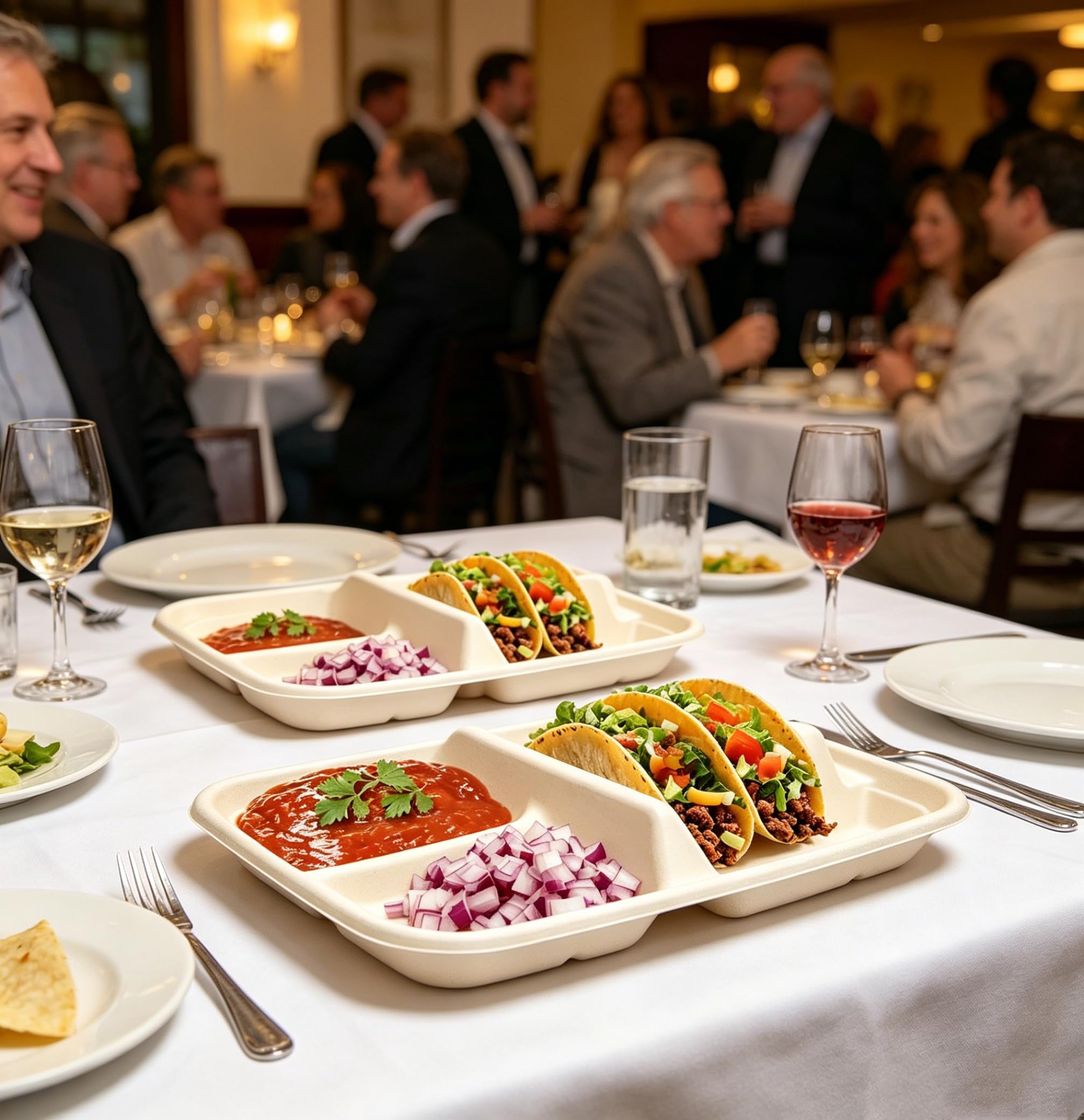 Disposable biodegradable plates for gatherings and events