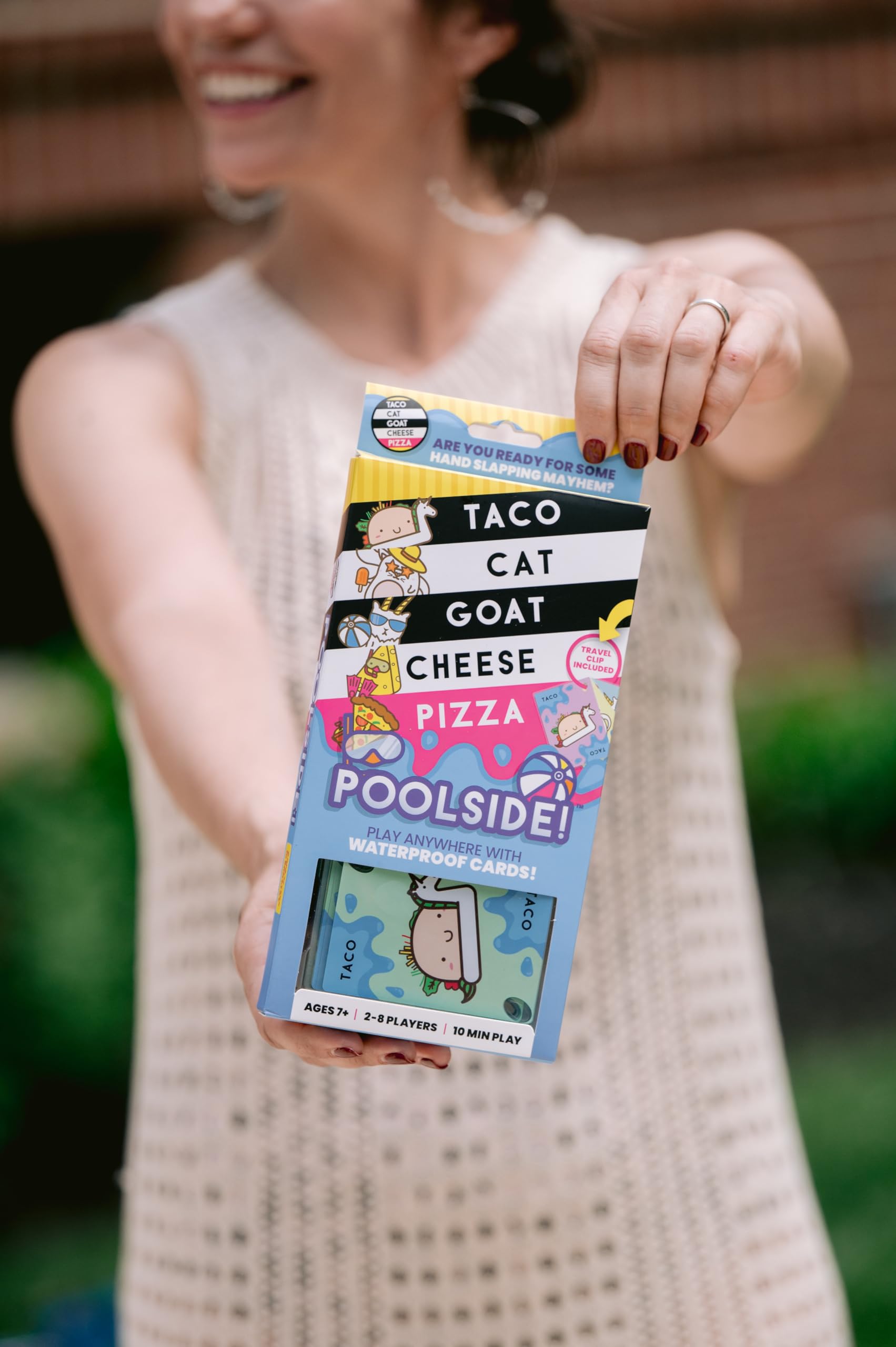 Camping and vacation Taco Cat Goat Cheese Pizza Poolside card game