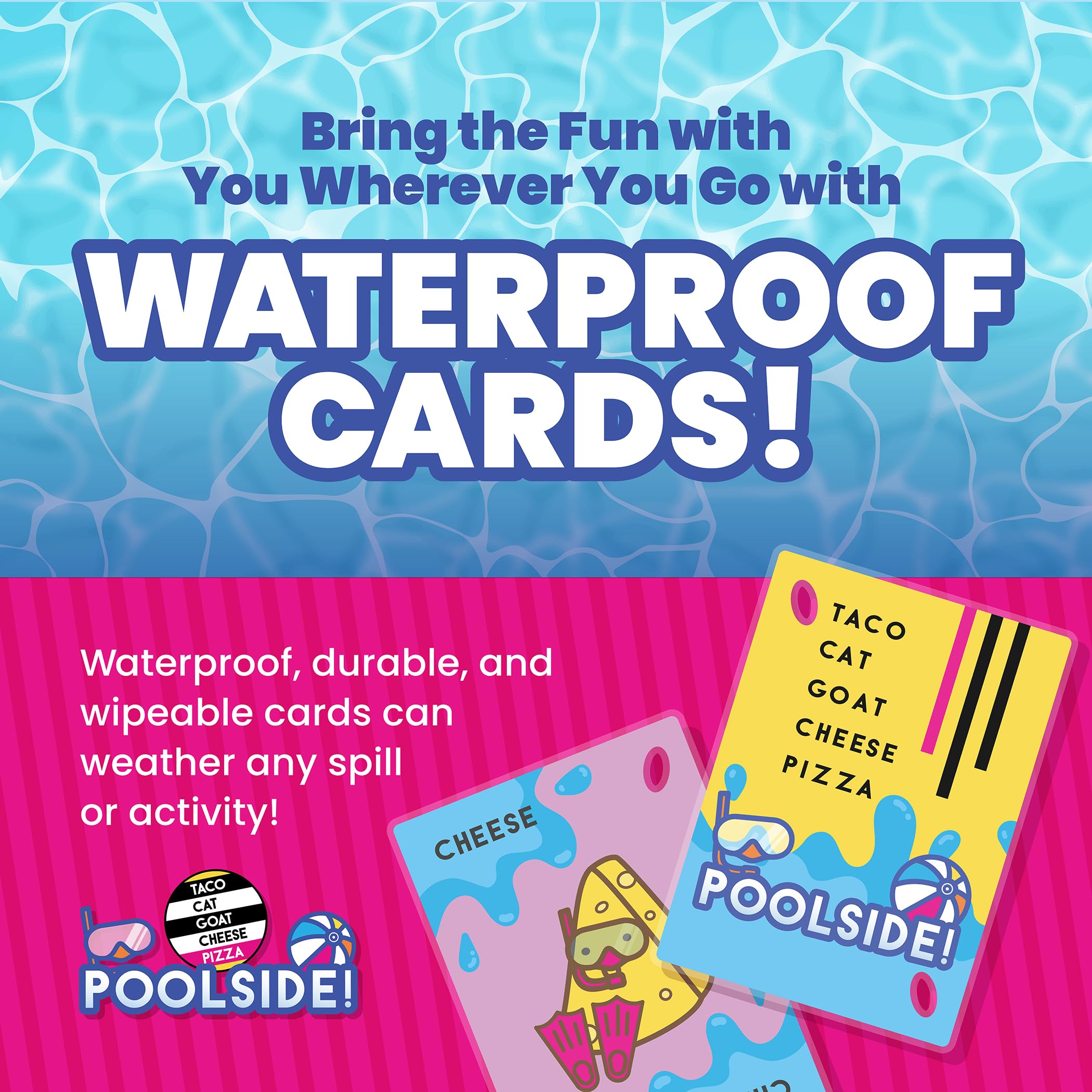 Family outdoor card game Taco Cat Goat Cheese Pizza Poolside edition