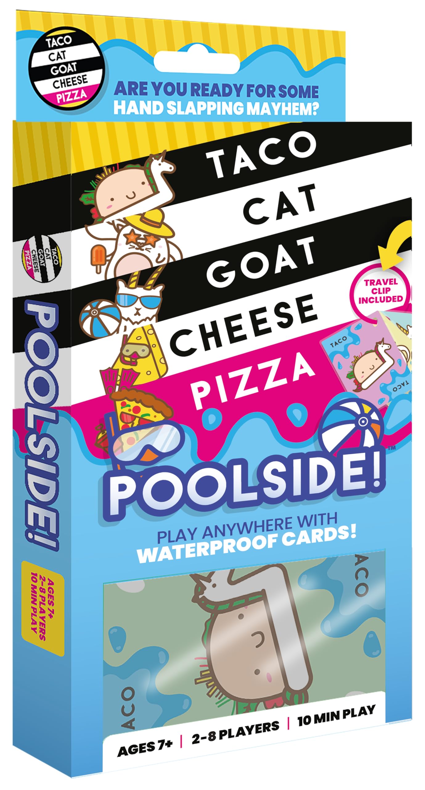 Taco Cat Goat Cheese Pizza Poolside Waterproof Card Game box