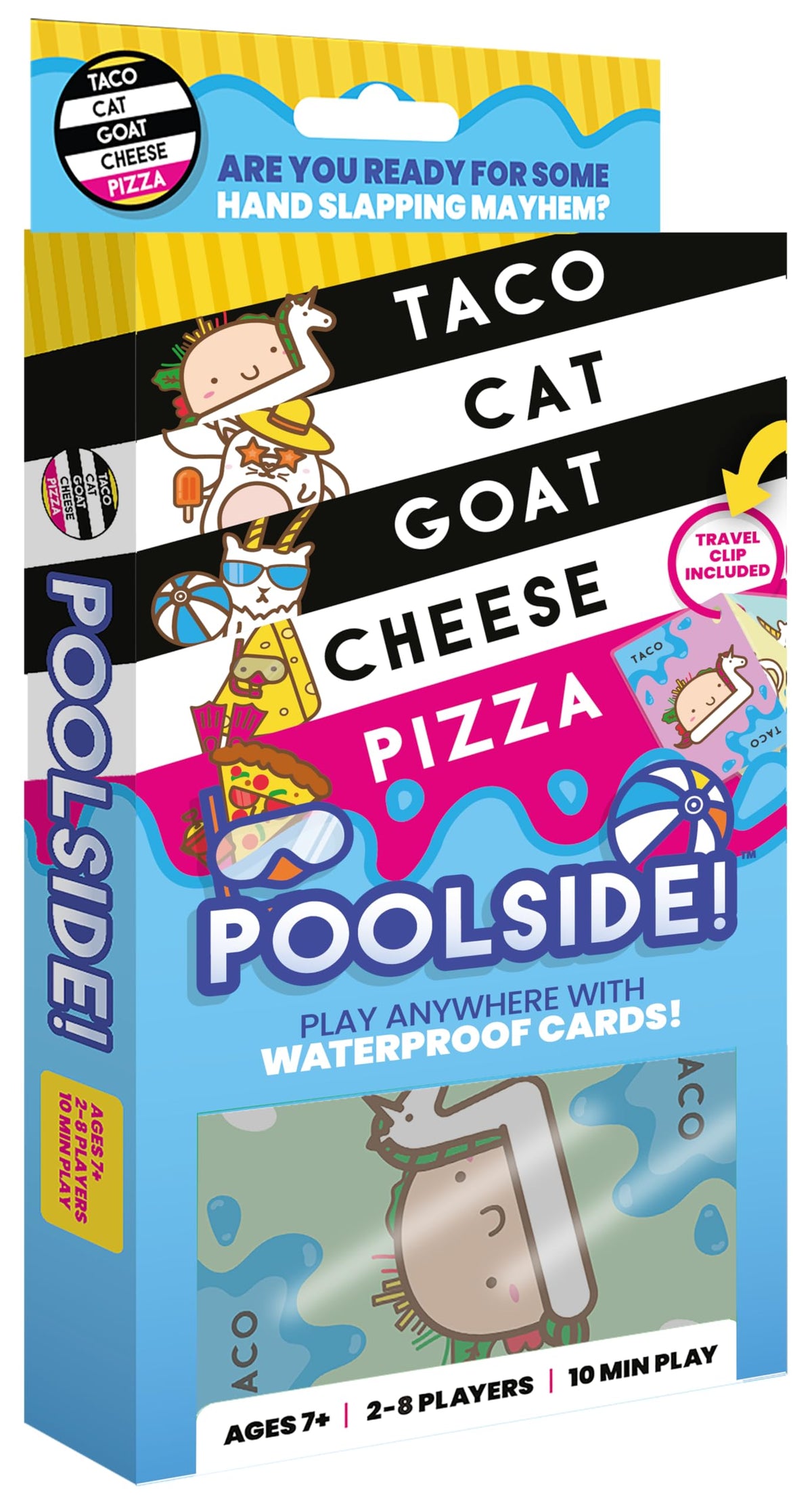 Taco Cat Goat Cheese Pizza Poolside Waterproof Card Game box
