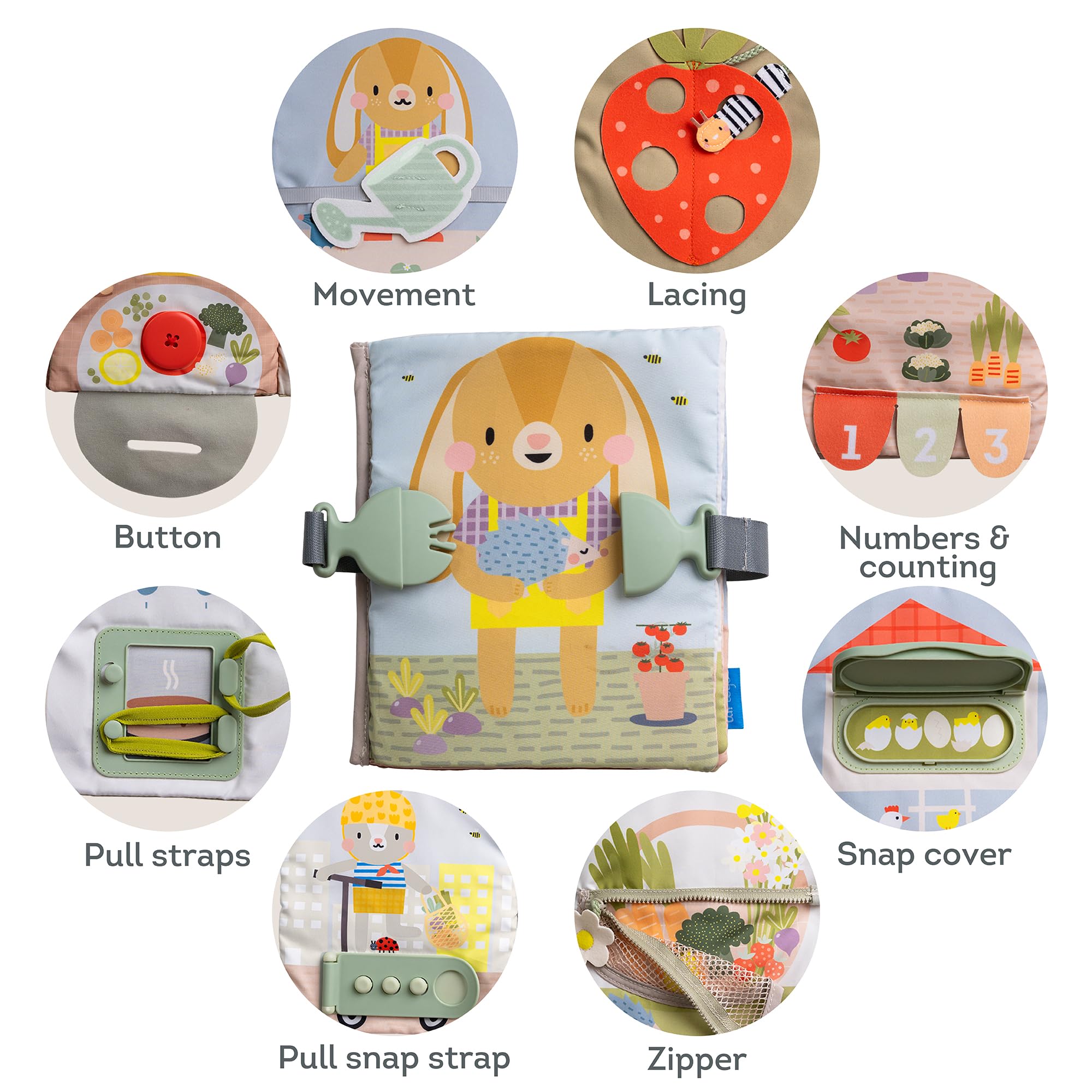 Zippers buckles and laces activity page in busy book