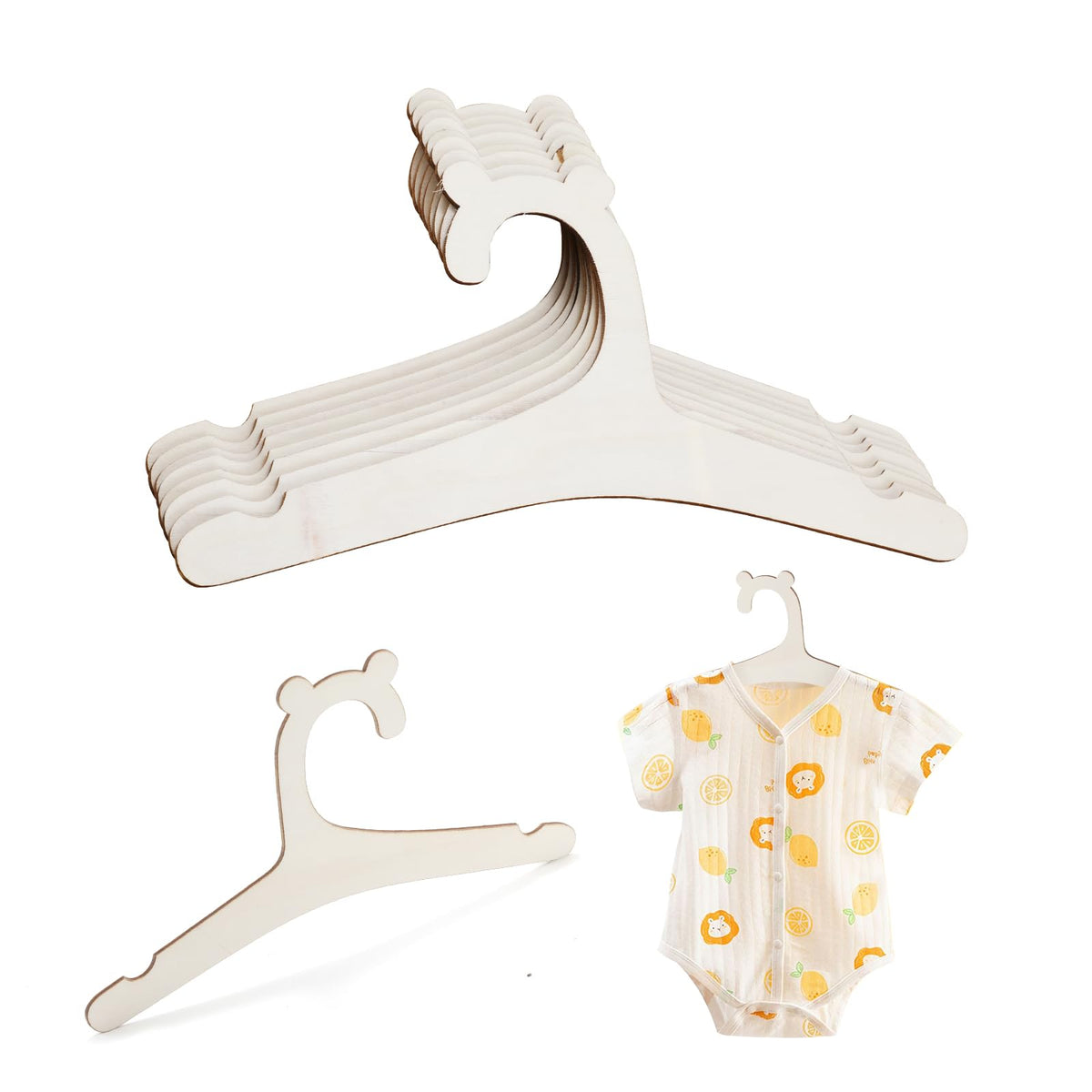 TAHULIK 15PCS wooden baby hangers for kids clothes