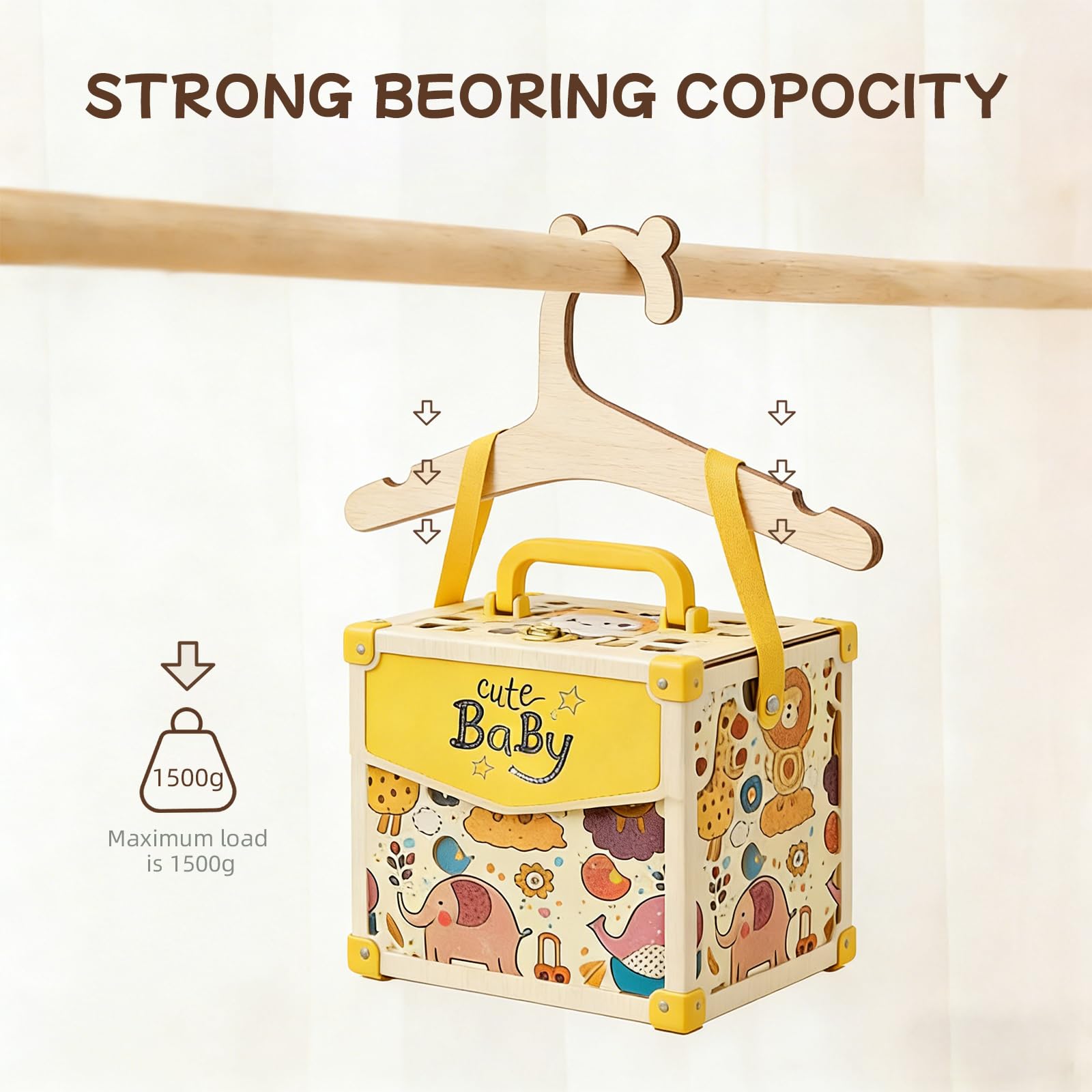 Organised nursery with TAHULIK wooden baby hangers