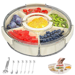 Taimimy divided serving tray with lid and handle showing six compartments