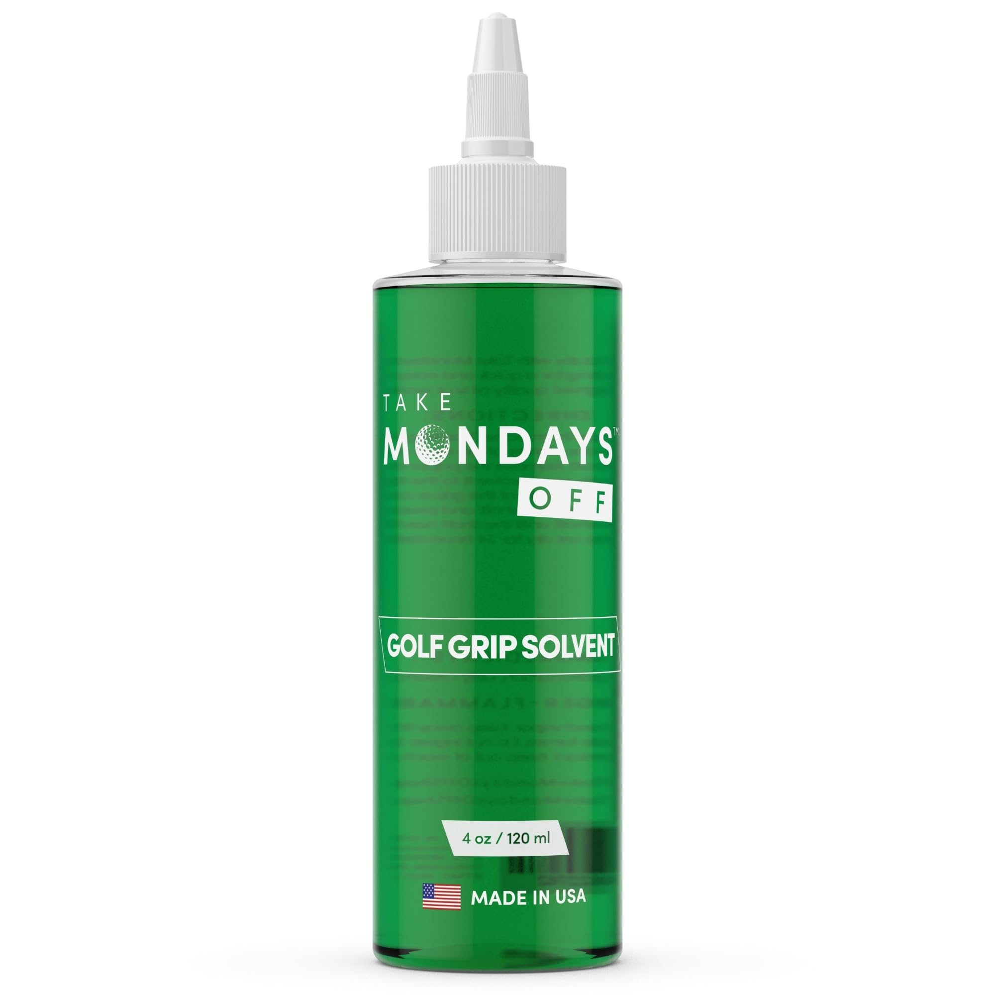Take Mondays Off Golf Grip Solvent 4 oz bottle with precision applicator