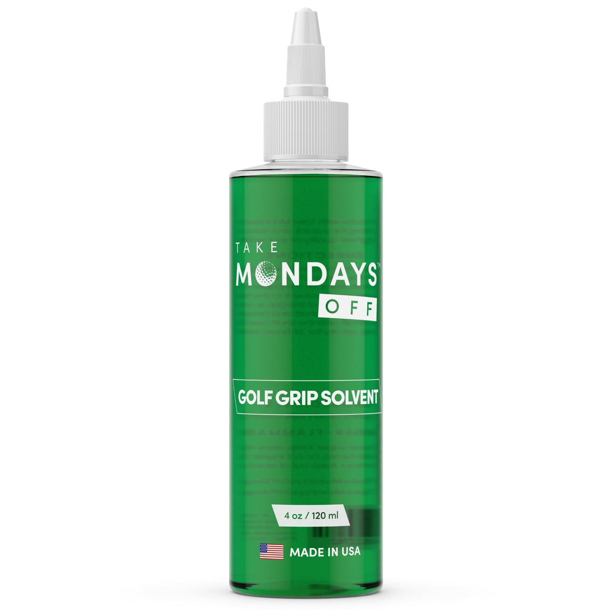 Take Mondays Off Golf Grip Solvent 4 oz bottle with precision applicator