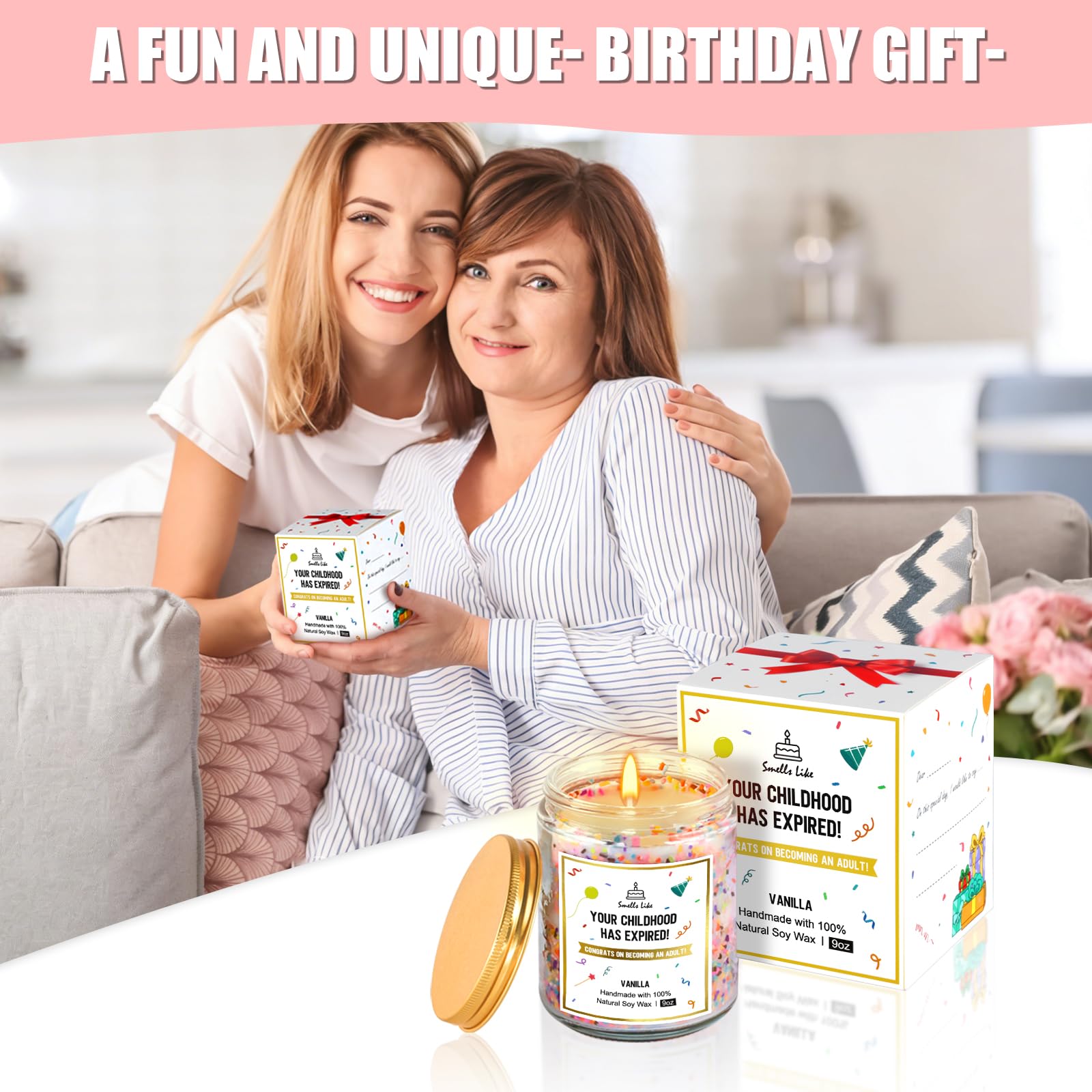 Takytao 18th birthday gift candle box with ribbon
