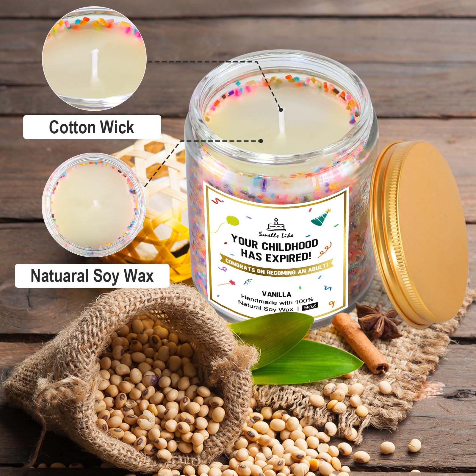 Natural cotton wick soy candle by Takytao
