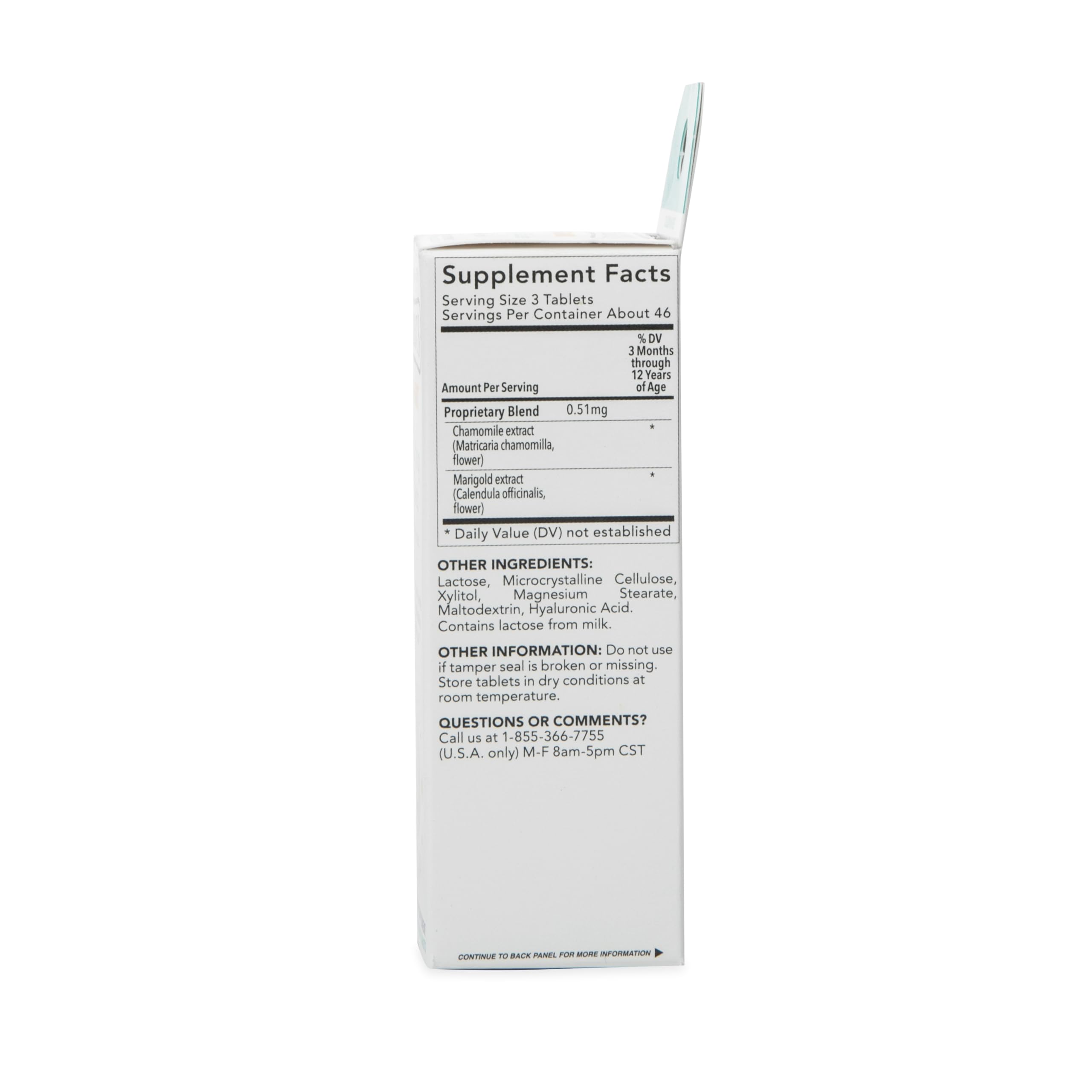Dr Talbot's chamomile soothing teething tablets usa factory label