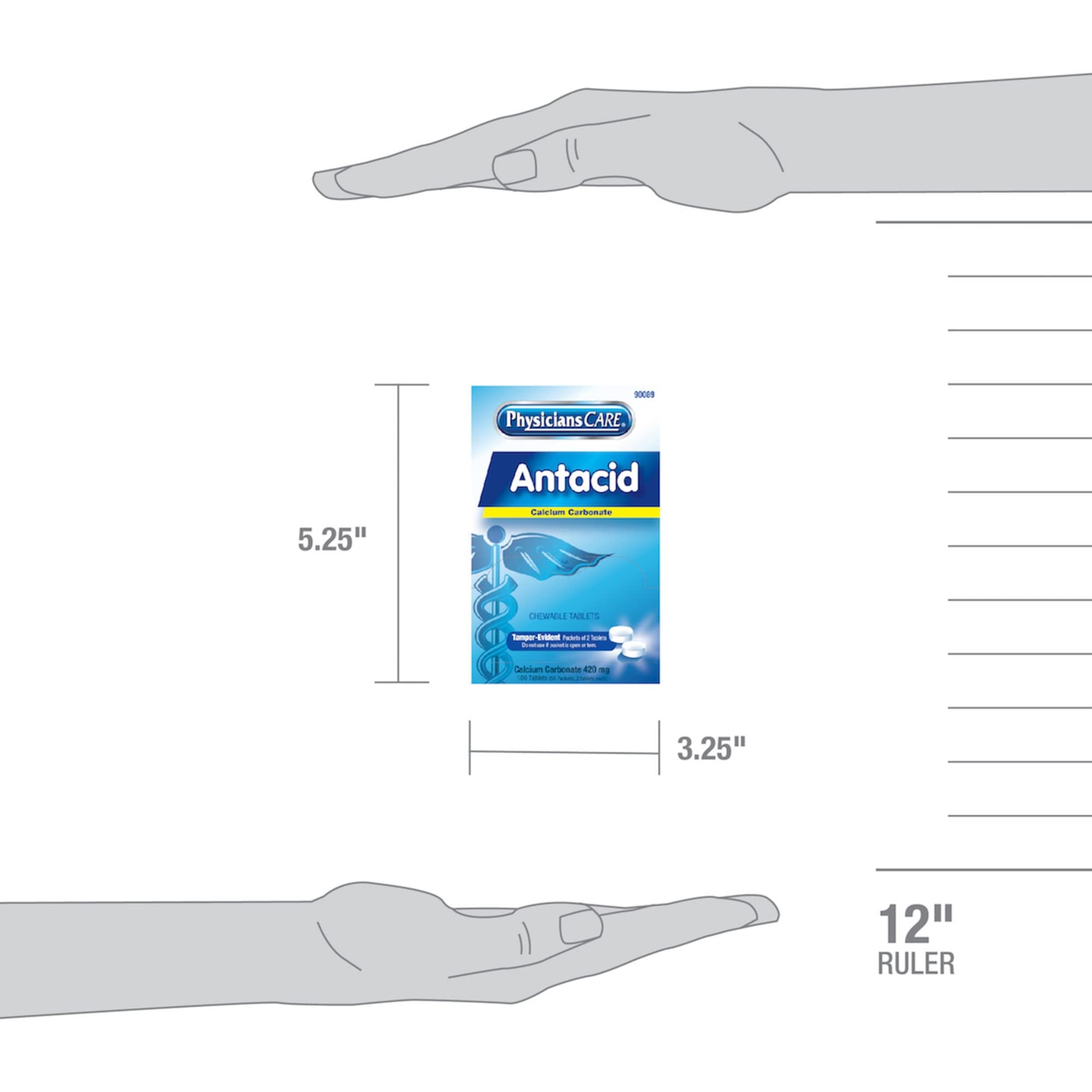 Tamper evident individual dose packets for PhysiciansCare antacid