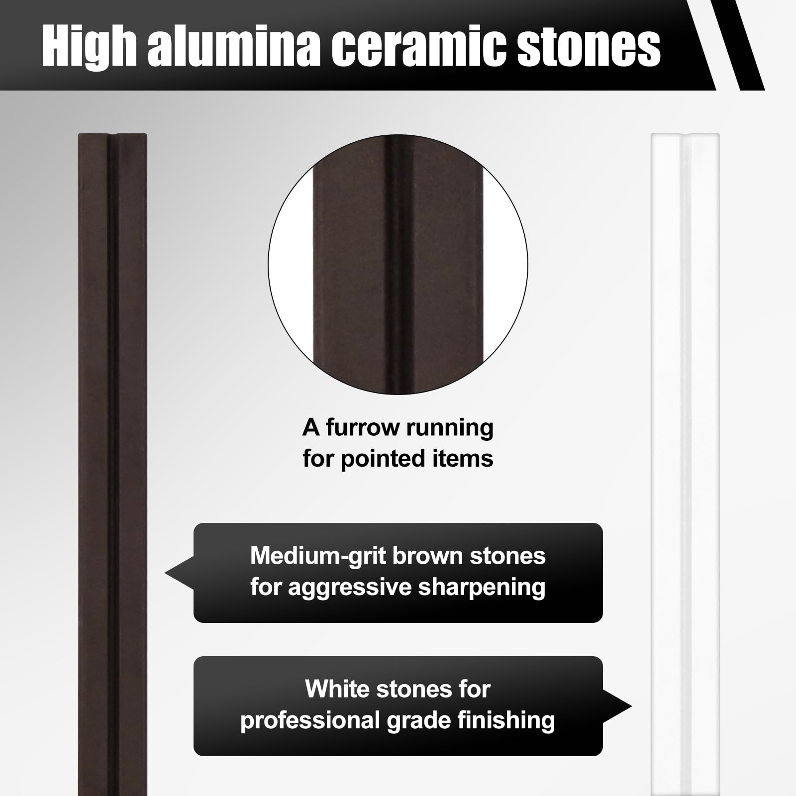 Serrated blade sharpening using rounded stone edges