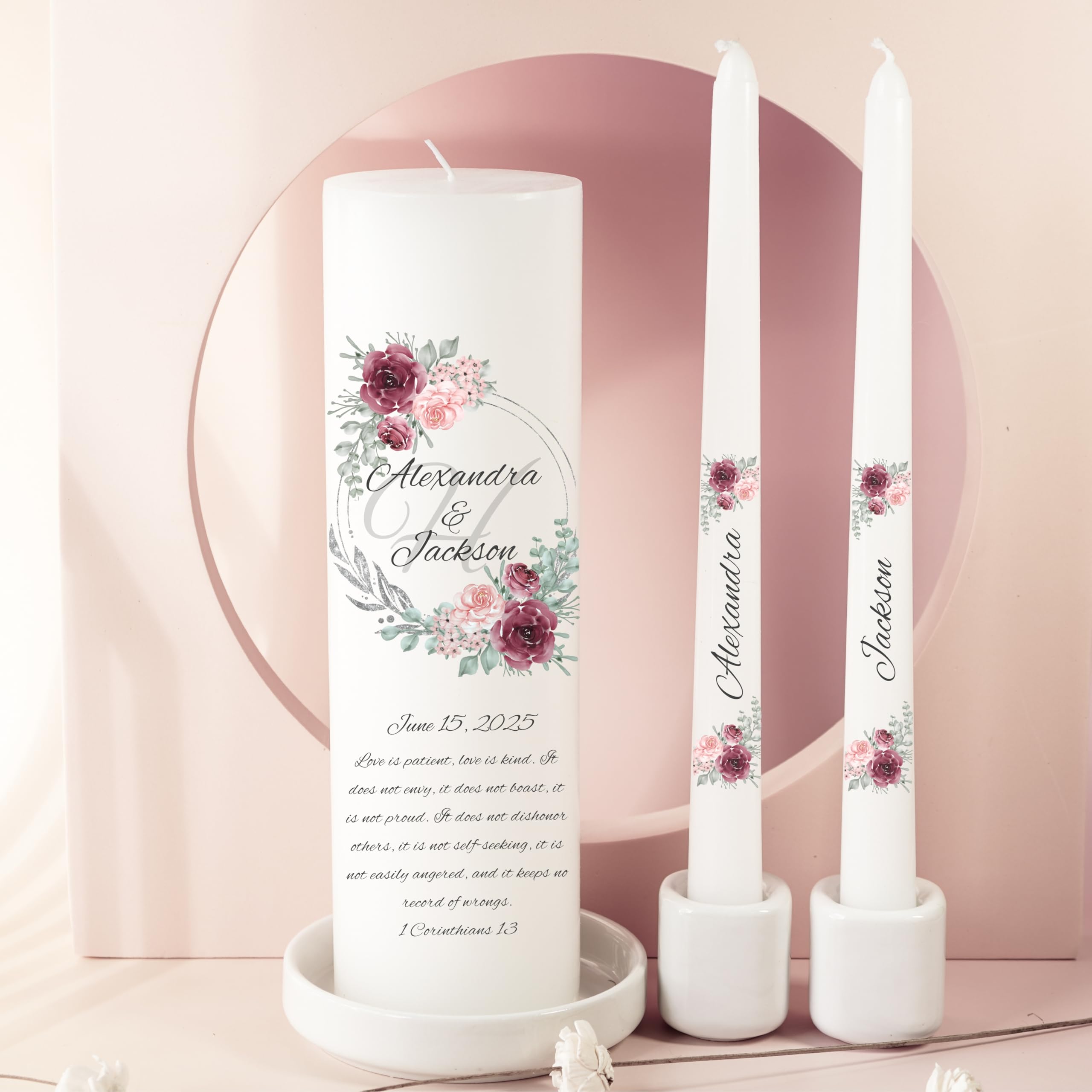 Two 10 inch taper candles for wedding set