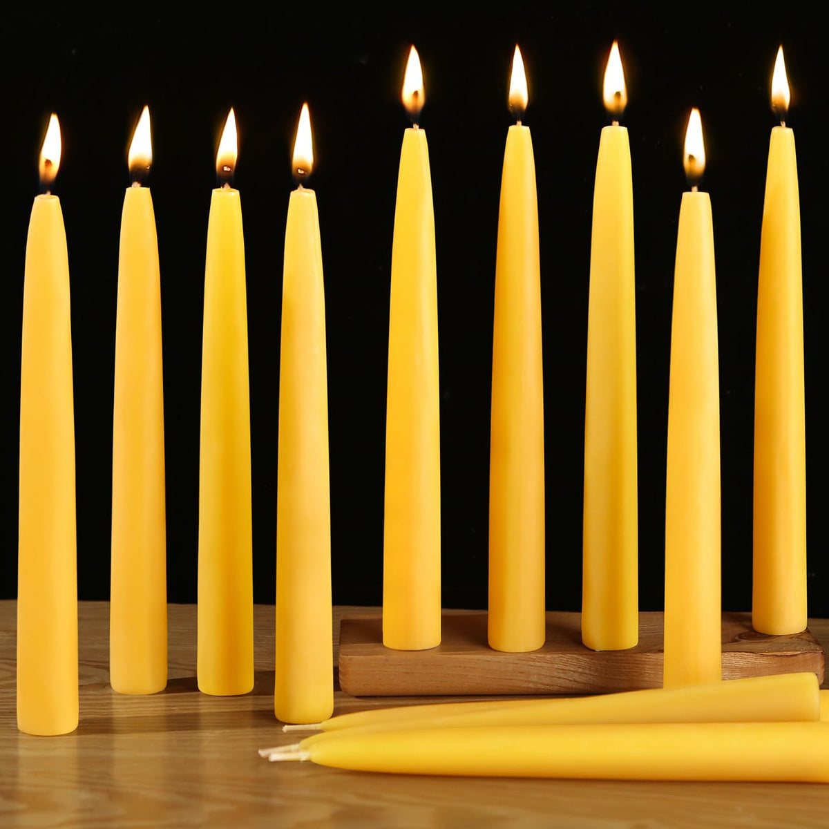 Beeswax taper candles 12 pack packaging