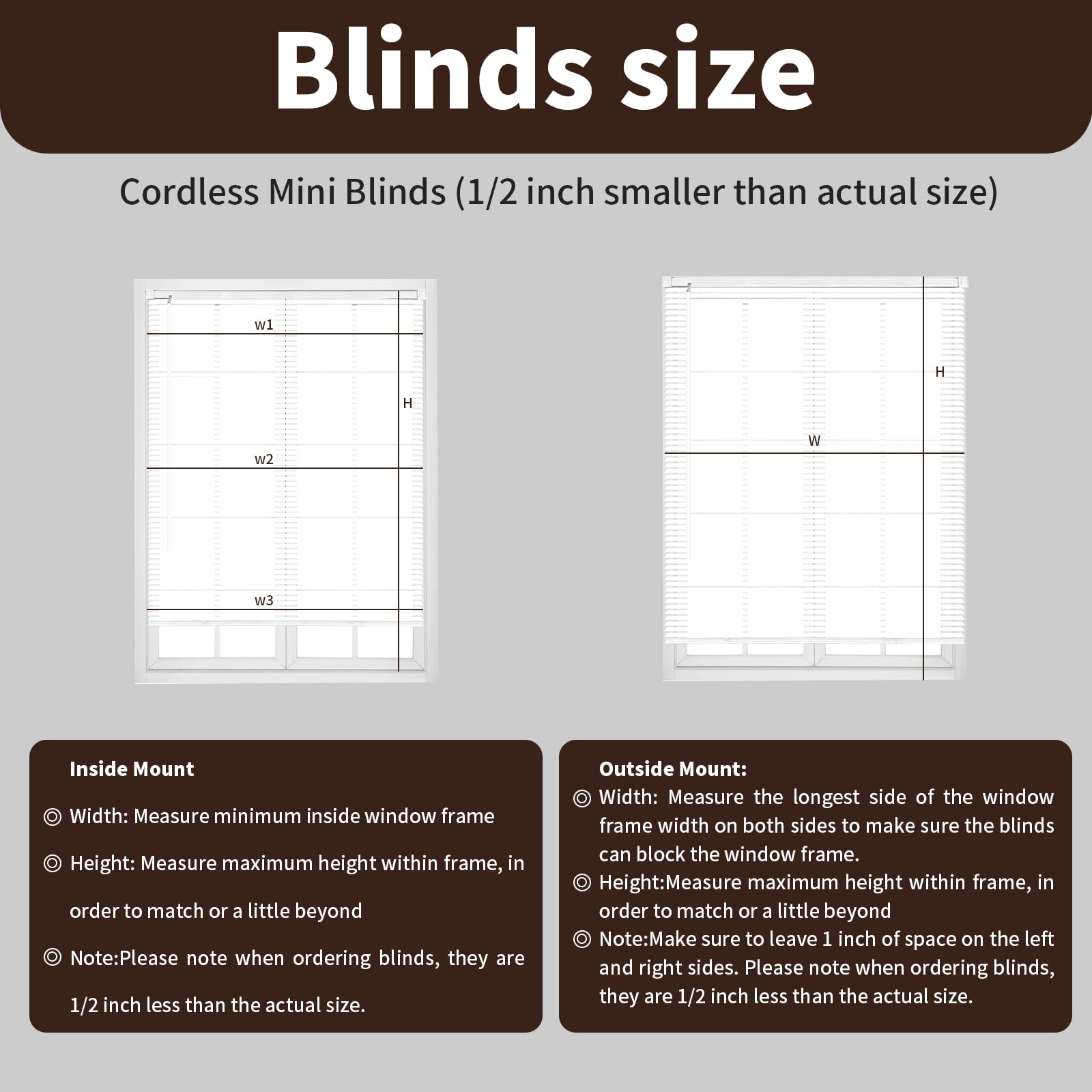 Taplzmg cordless mini blinds packaging and hardware