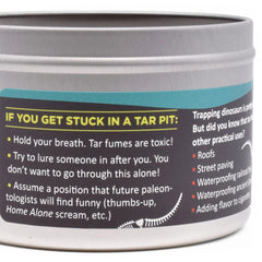 16 oz tin tar scent candle packaging close up