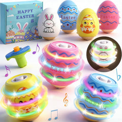 Taranovi Easter Basket Stuffers for Kids pack of 4 spinning tops