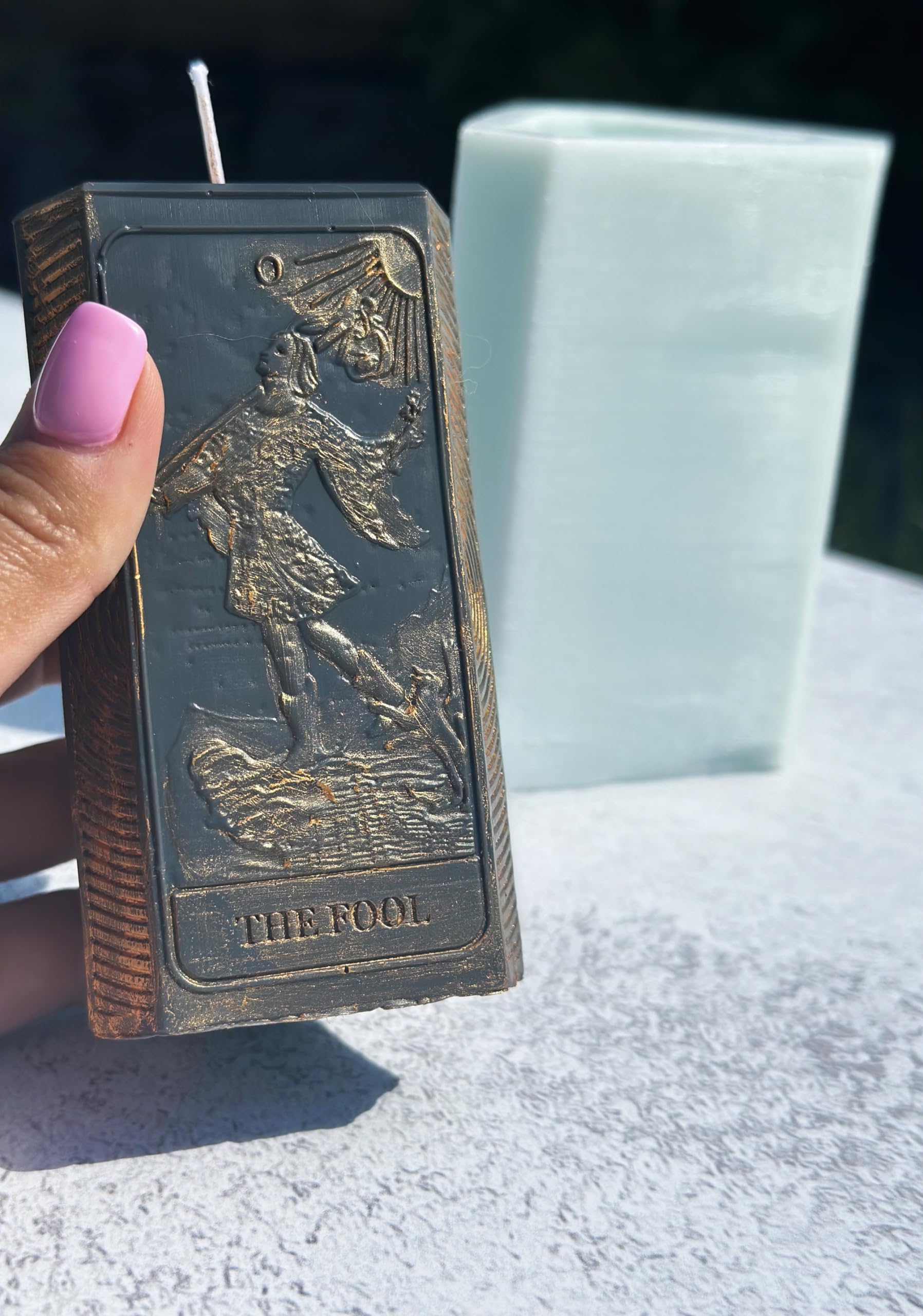 Tarot card silicone mold close up