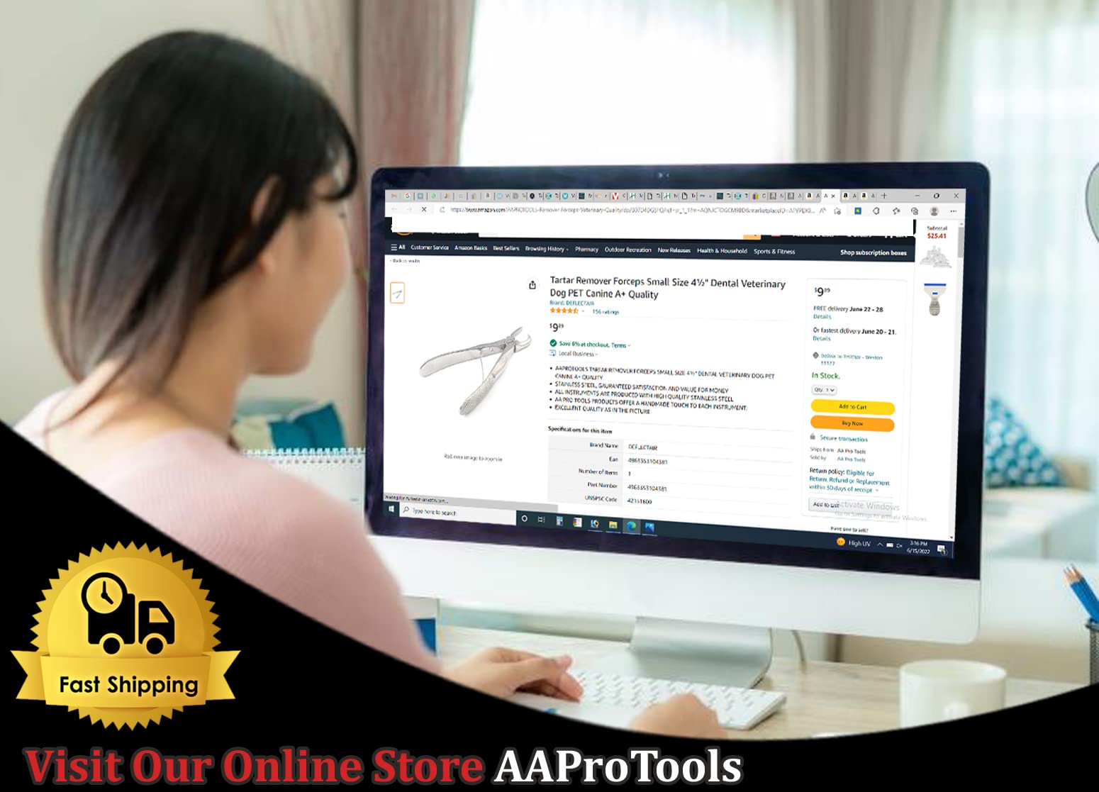 Tartar remover forceps 4½ inch stainless steel product image