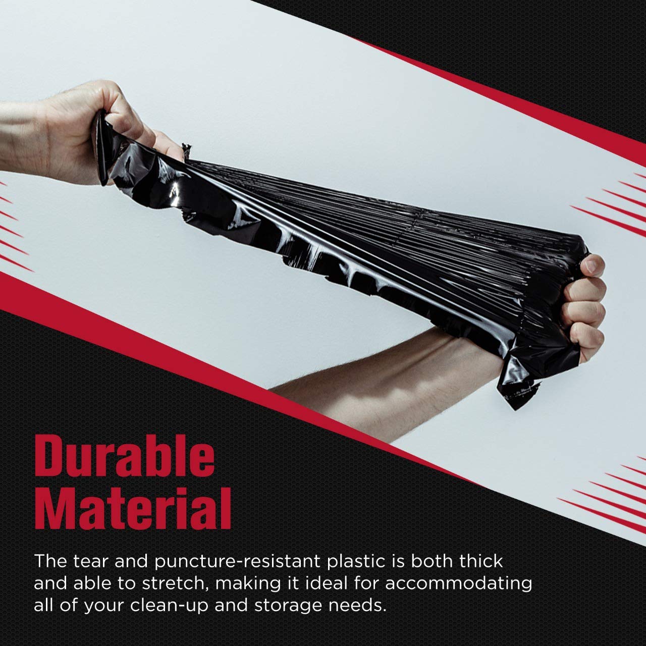 Industrial-strength low-density resin trash bags