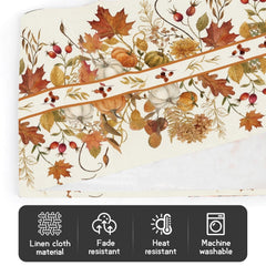 Sunflower pumpkin leaves runner design on table