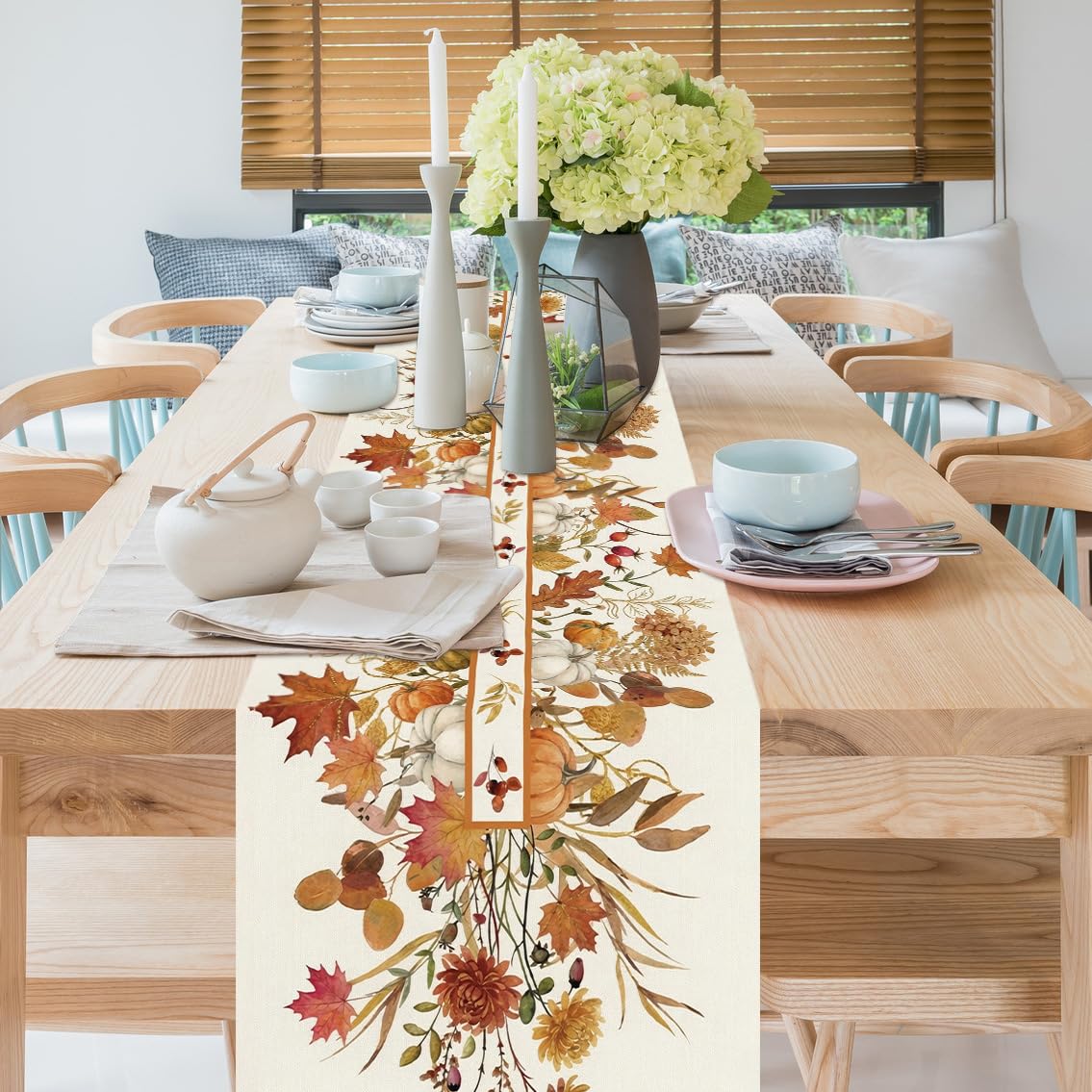 Thanksgiving table runner 13x72 inch indoor use
