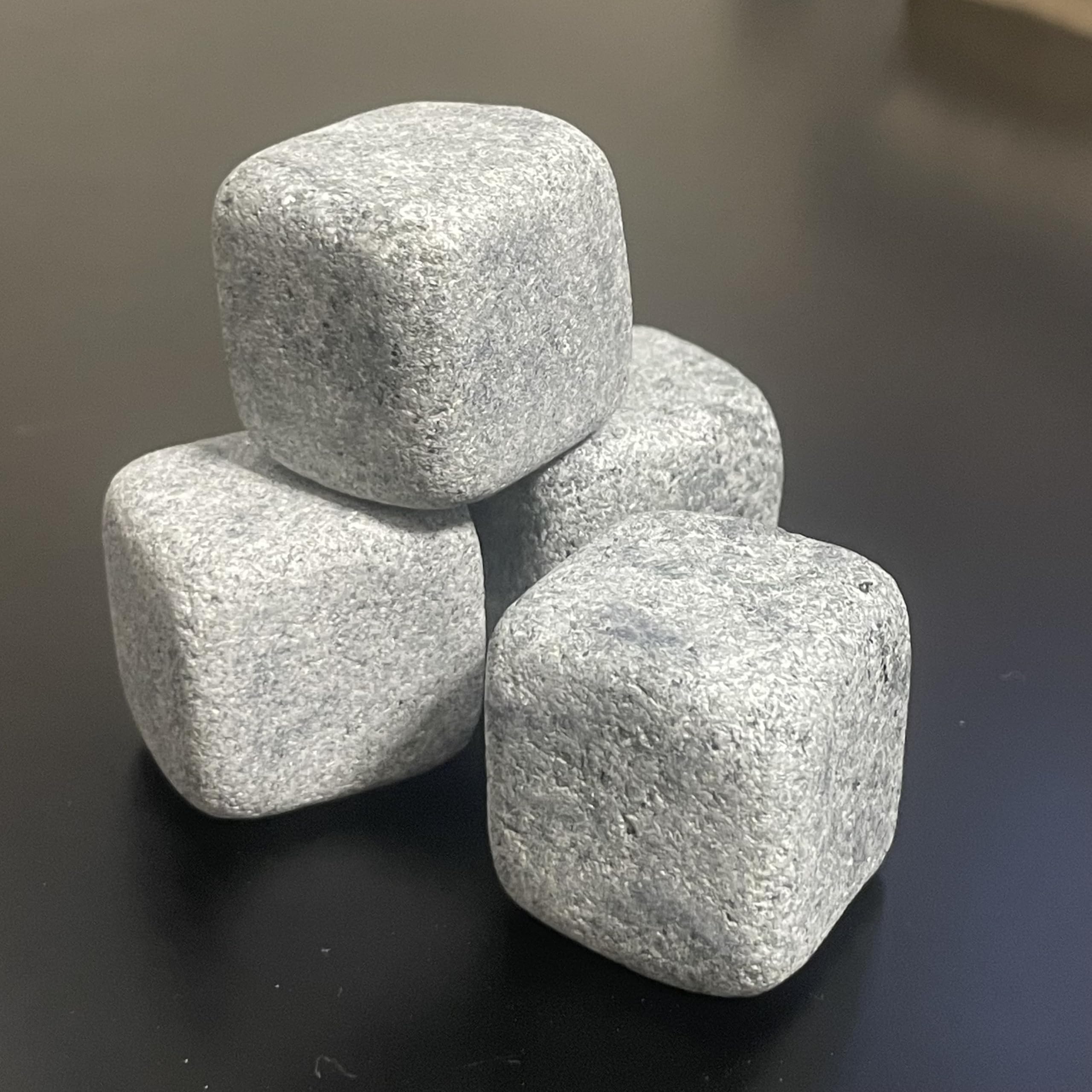 Chilled glass with soapstone rocks