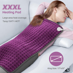 Heating pad designed for back pain relief and muscle relaxation