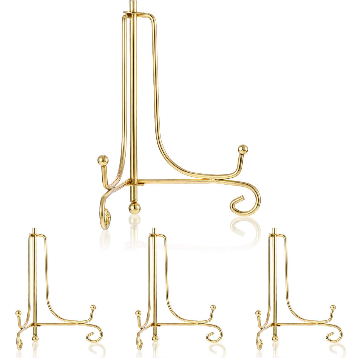 Tatuo 4 packs plate stands 6 inch gold iron display stand