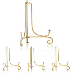 Tatuo 4 packs plate stands 6 inch gold iron display stand