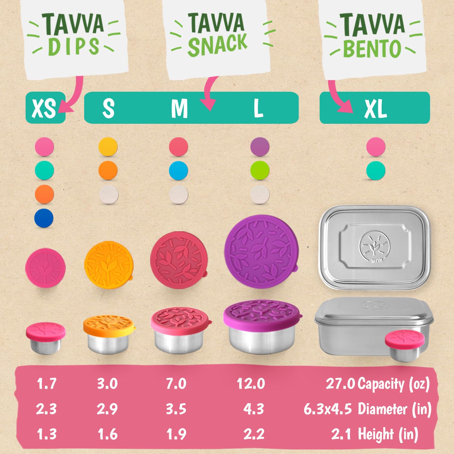 close up Tavva 3oz snack container