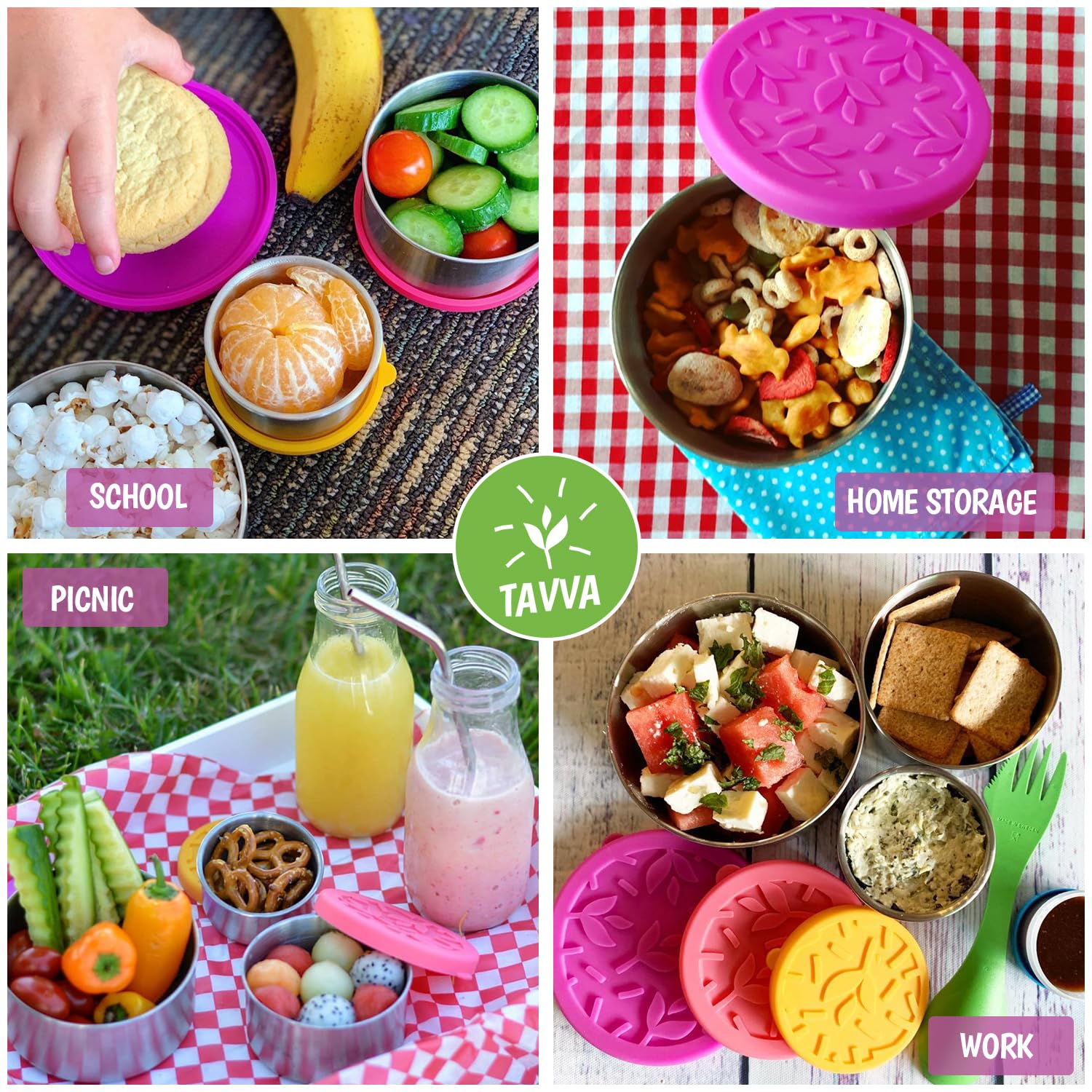 leakproof kids lunch container with plastic-free silicone lid
