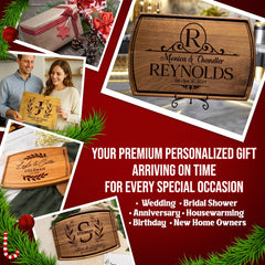 Tayfus laser engraved board with monogram details