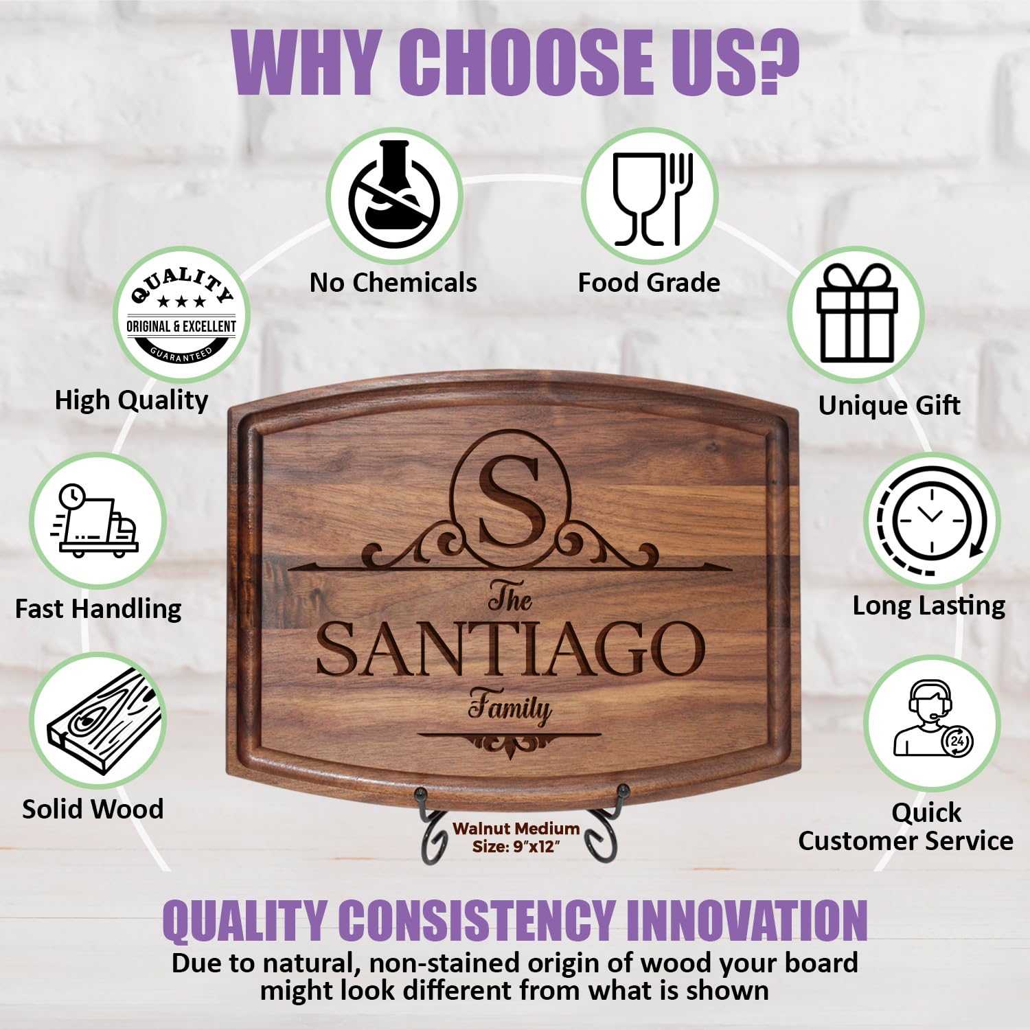 Tayfus personalized cutting board kitchen gift idea